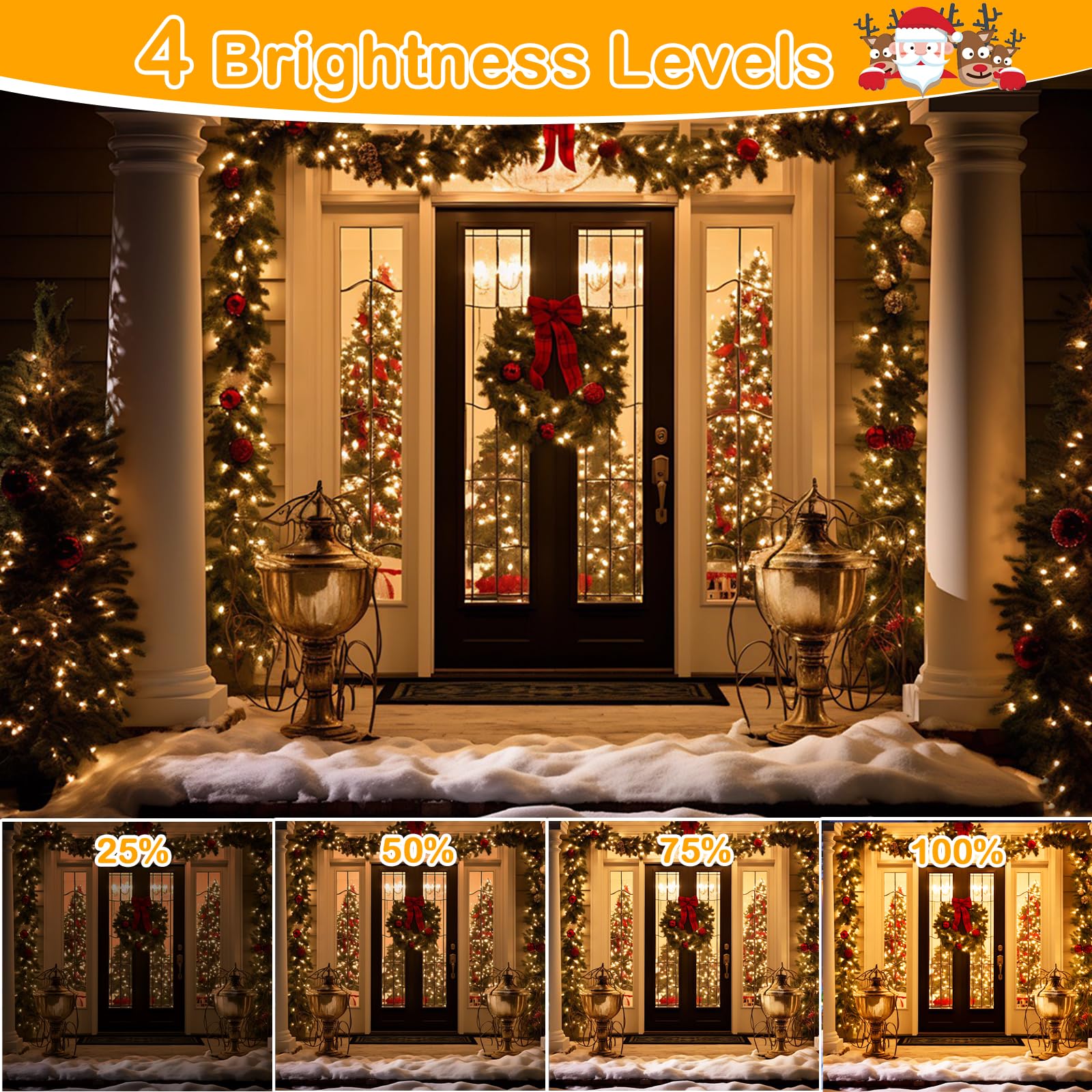 Decute 164FT 500LED Warm White Dimmable Christmas Fairy String Lights with Remote Control, Copper Wire, UL Certified