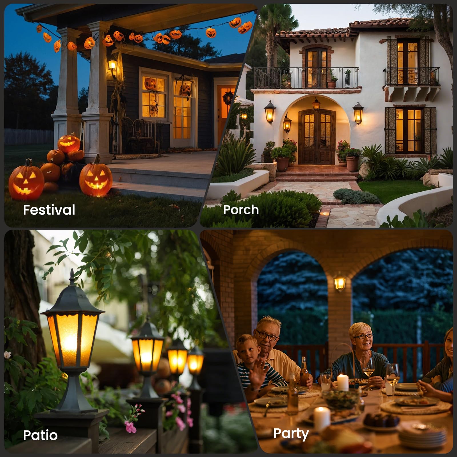 Vicstone LED Flame Light Bulbs, 4 Modes, E26 Fire Bulb for Indoor/Outdoor, 4 Pack, Plastic
