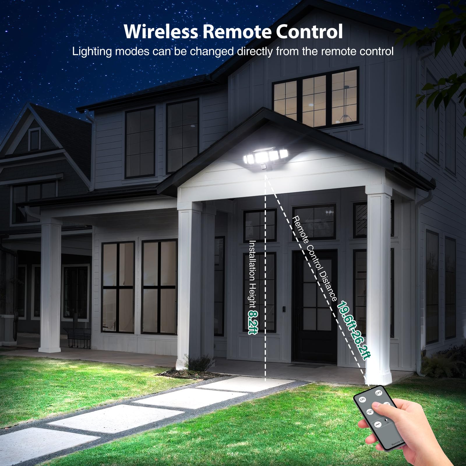 4000LM Solar Lights outdoor, 5 Adjustable Heads Solar Motion Sensor Lights, 236 LEDs 3 Brightness Mode, Waterproof Security Wall