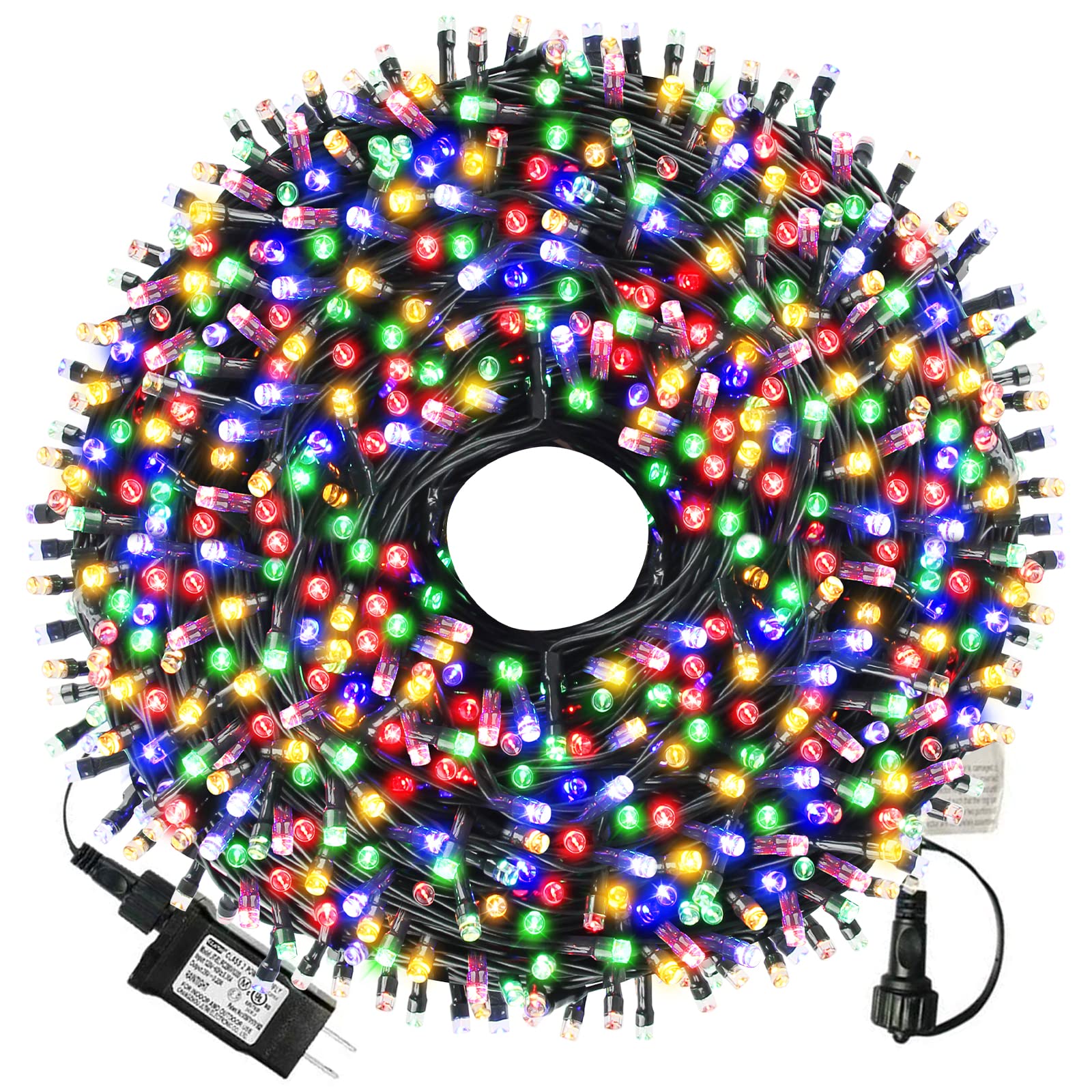 XTF2015 Christmas String Lights, 105ft 300 LED, 8 Modes, UL Certified, Multicolor, Indoor/Outdoor, Model QL300AE