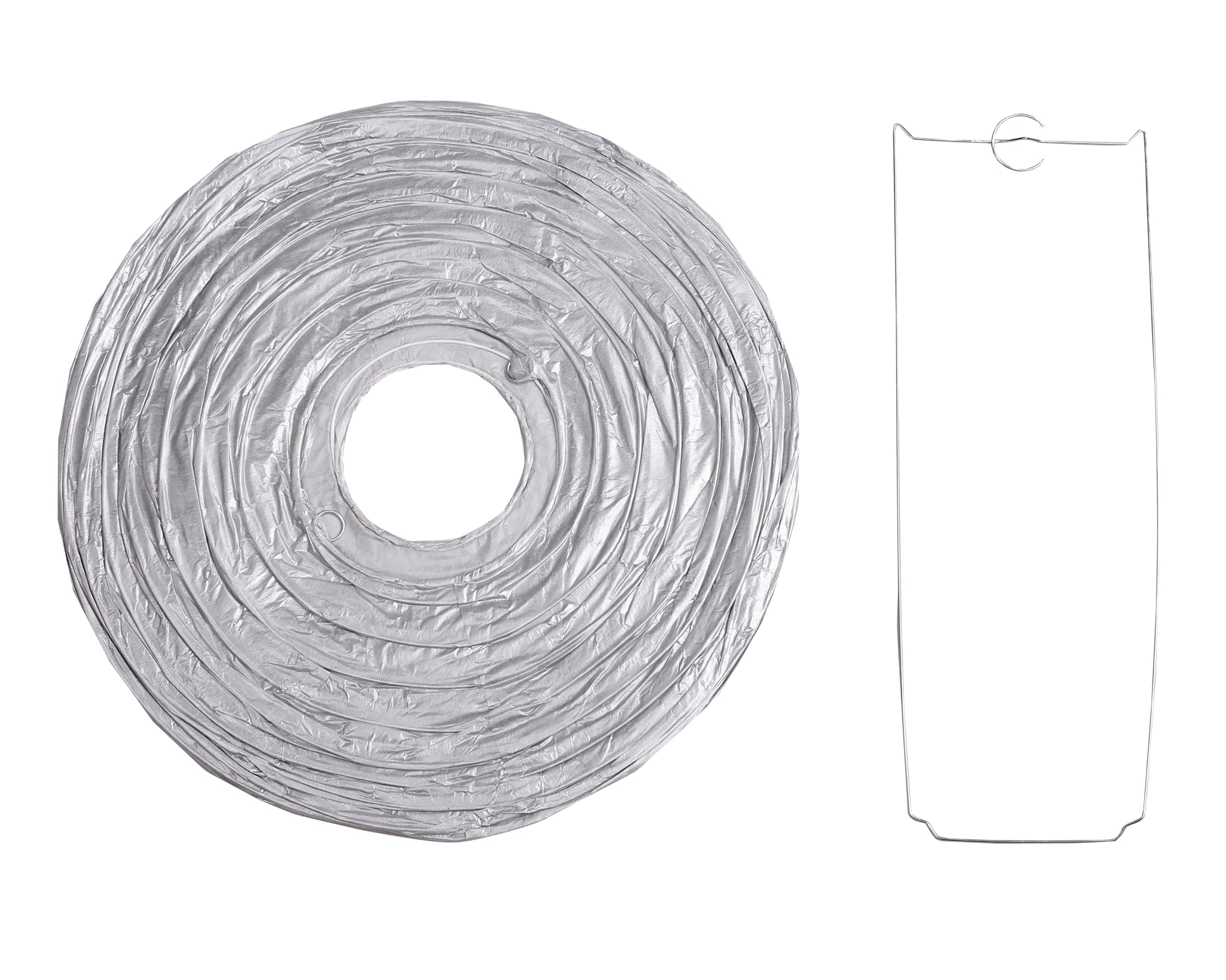 Pack Of 6 Round Paper Lantern Lamp Paper Lanterns Party Decorations (Silver, 6''/15Cm)