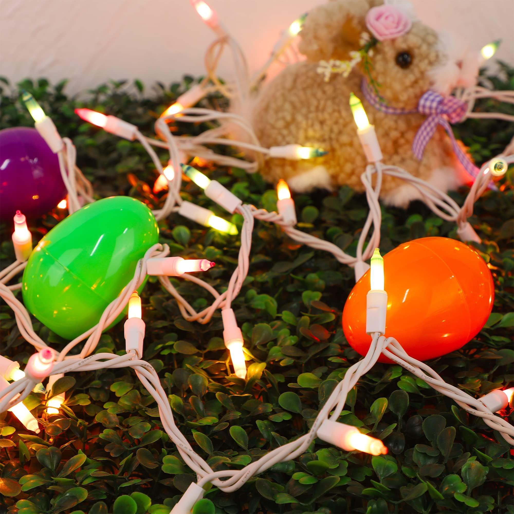 Ljlnion 3 Sets Easter String Lights, 150 Count 30 Ft Each White Wire Mini Pastel Fairy Lights, 120V Ul Certified Connectable Xma