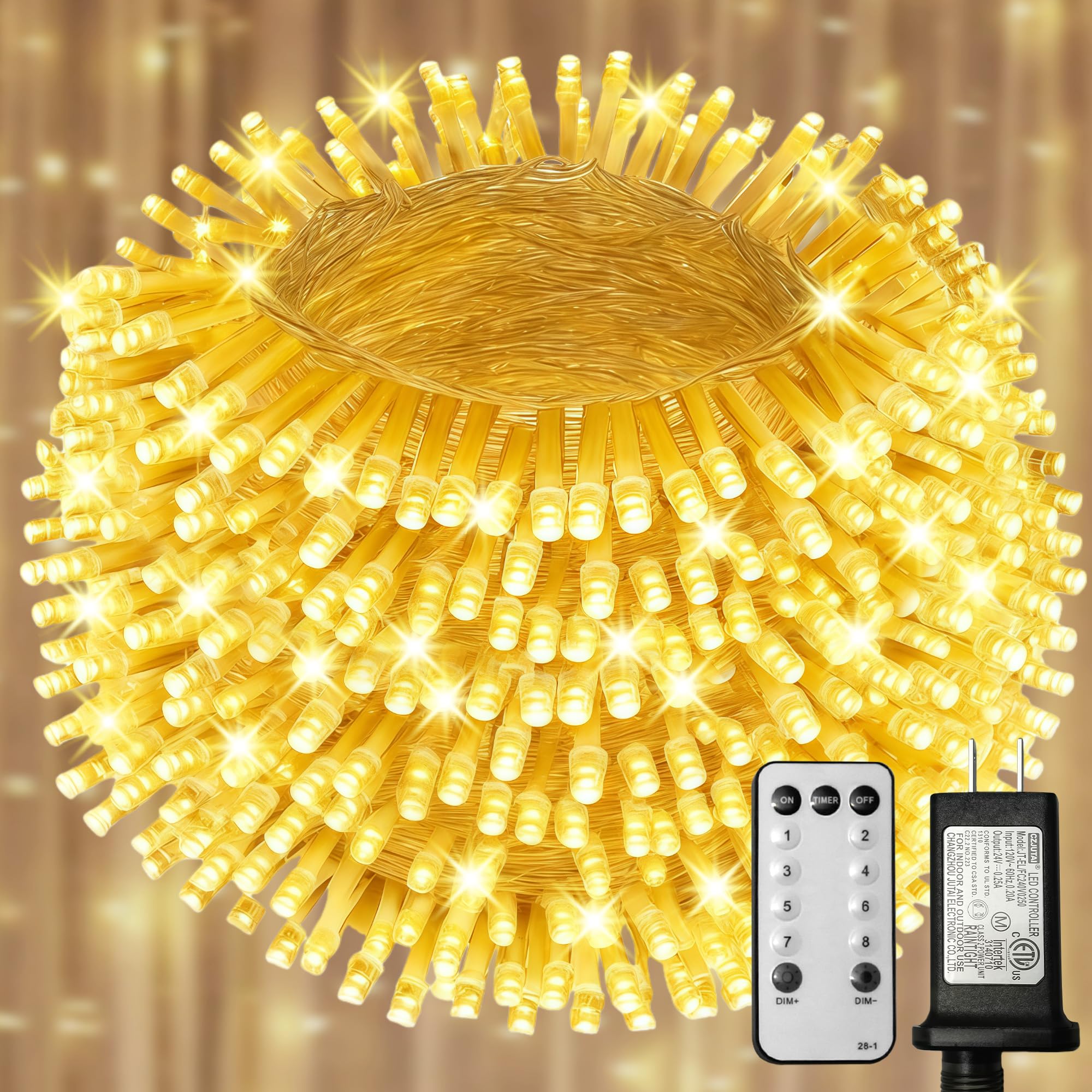 Banbanjo Christmas String Lights Indoor Outdoor Clear Wire  500 Led 164Ft Warm White Christmas Lights Outdoor For Bedroom 8 Mode  Twinkle Fairy Light Plug In For Home Wedding Tree Yard Patio Decor