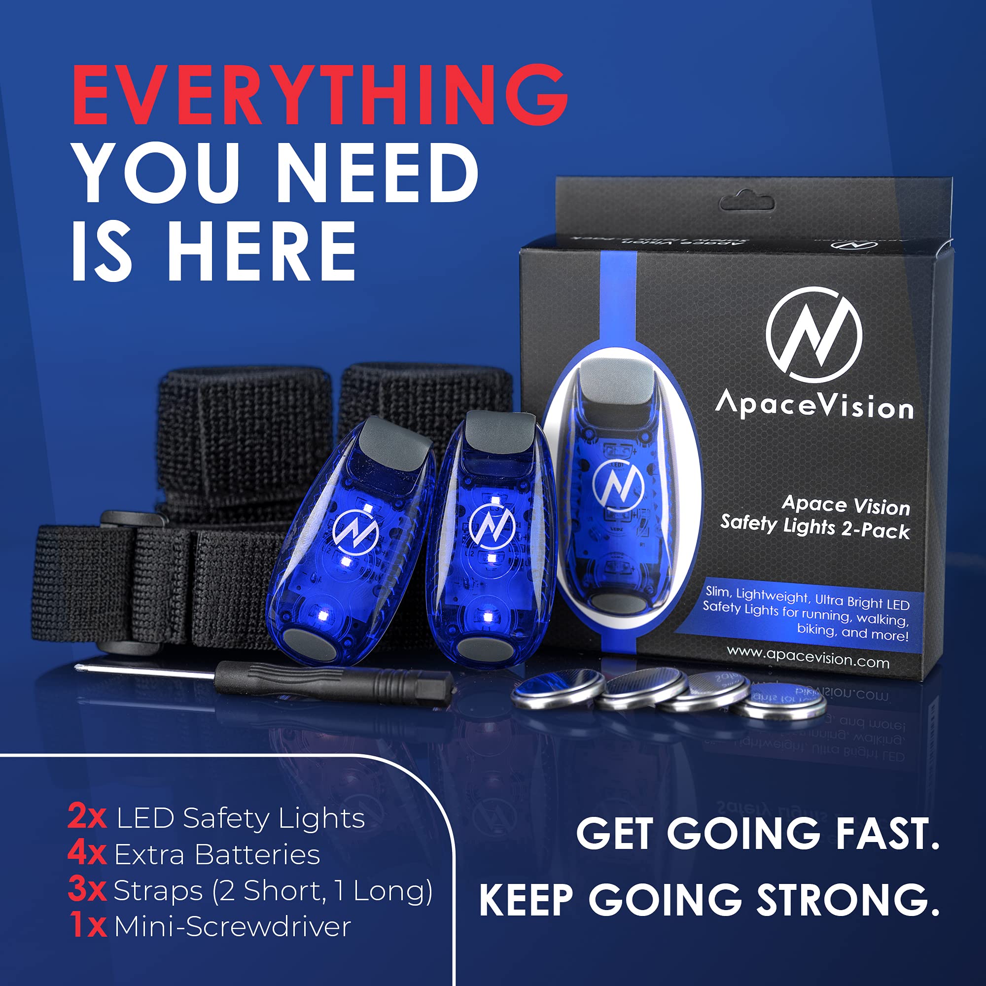 Led Safety Light (2 Pack) - Clip On Strobe/Running Lights For Runners, Dog, Bike, Walking, Boat, Kayak, Stroller And More - High