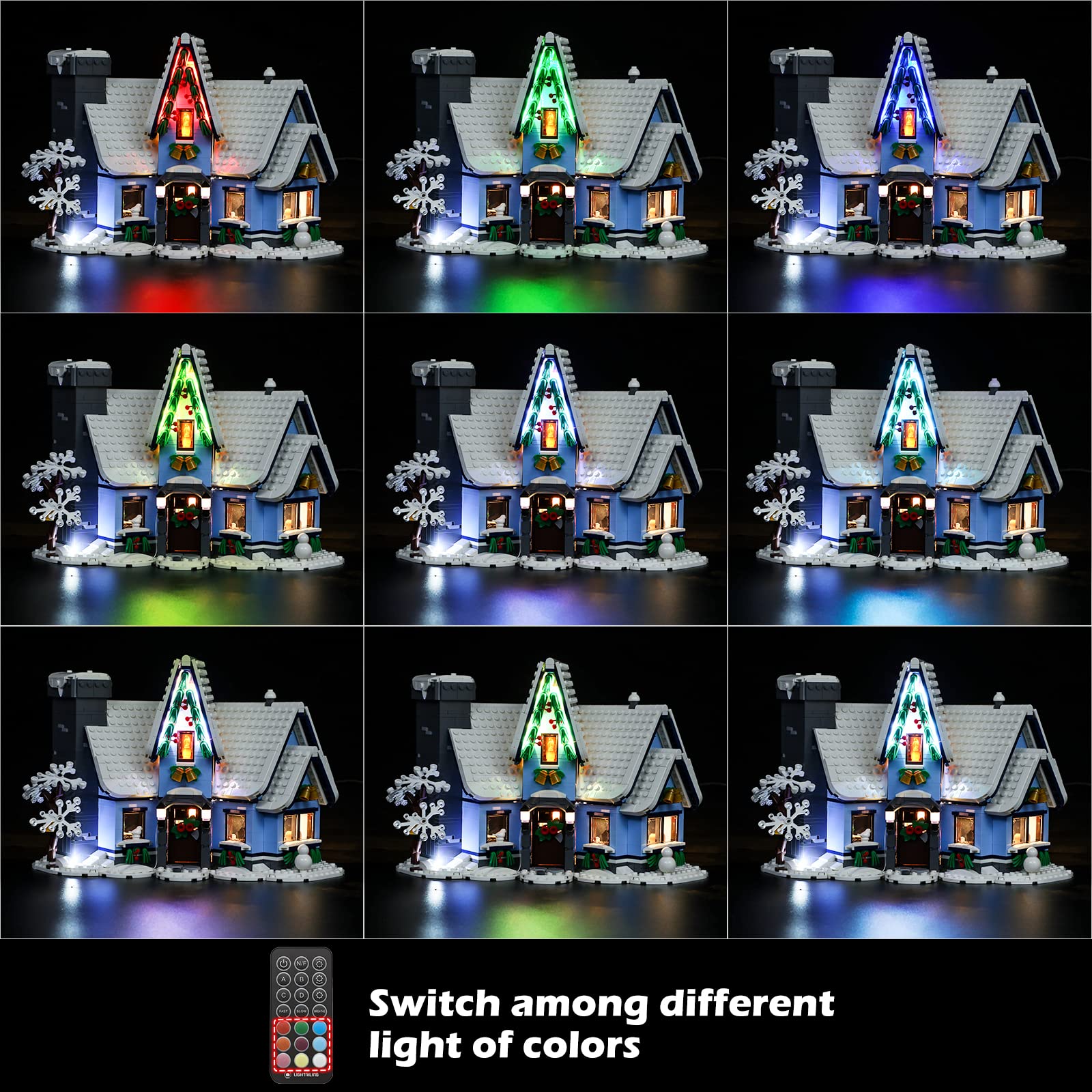 LIGHTAILING Led Light for Lego 10293 Santas Visit Building Blocks Model Remote-Control Version - NOT Included The Model Set