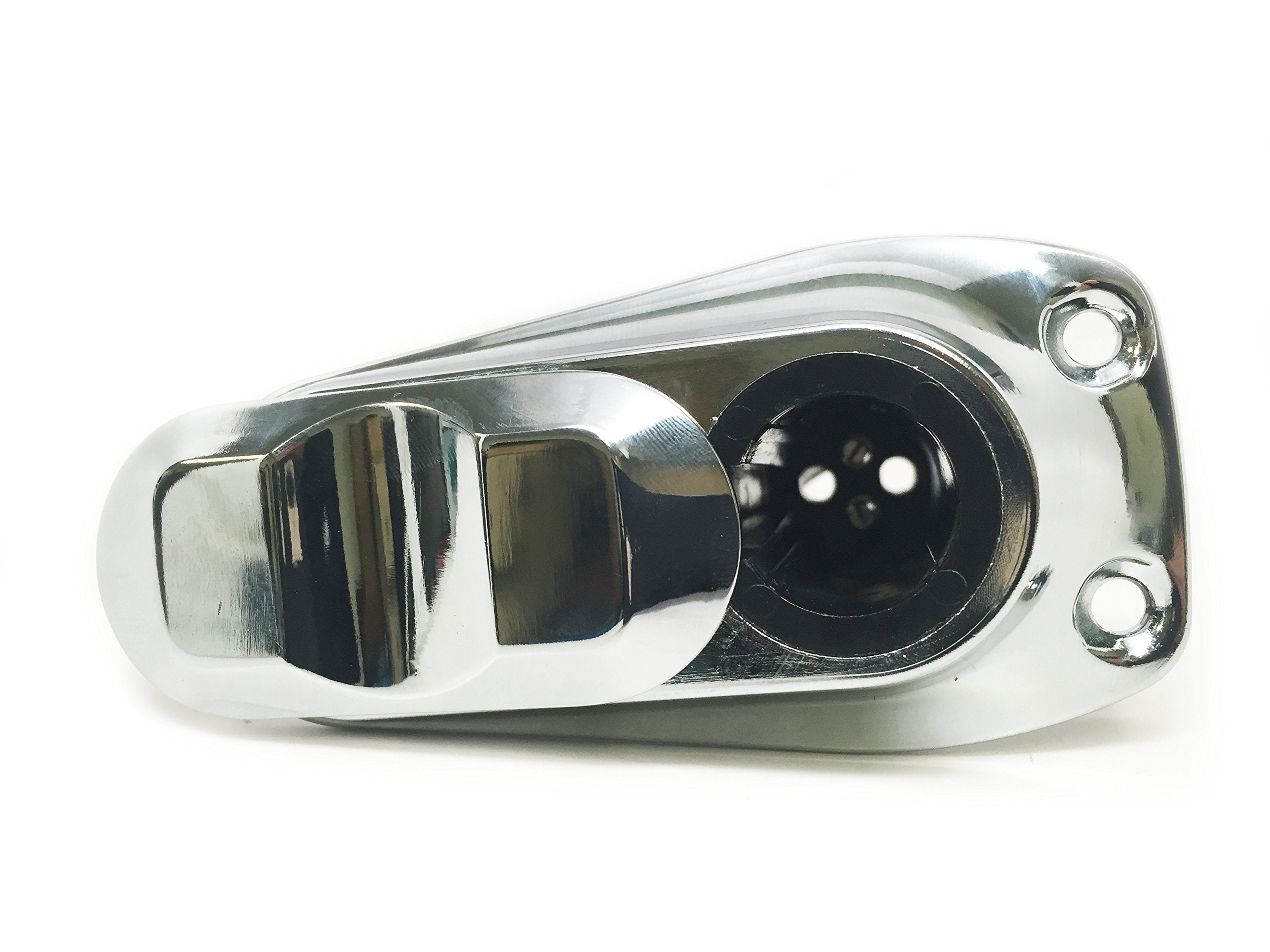 Pactrade Marine Boat 2-Prong Chrome Stern Light Pole Base Sliding Socket Plug-In