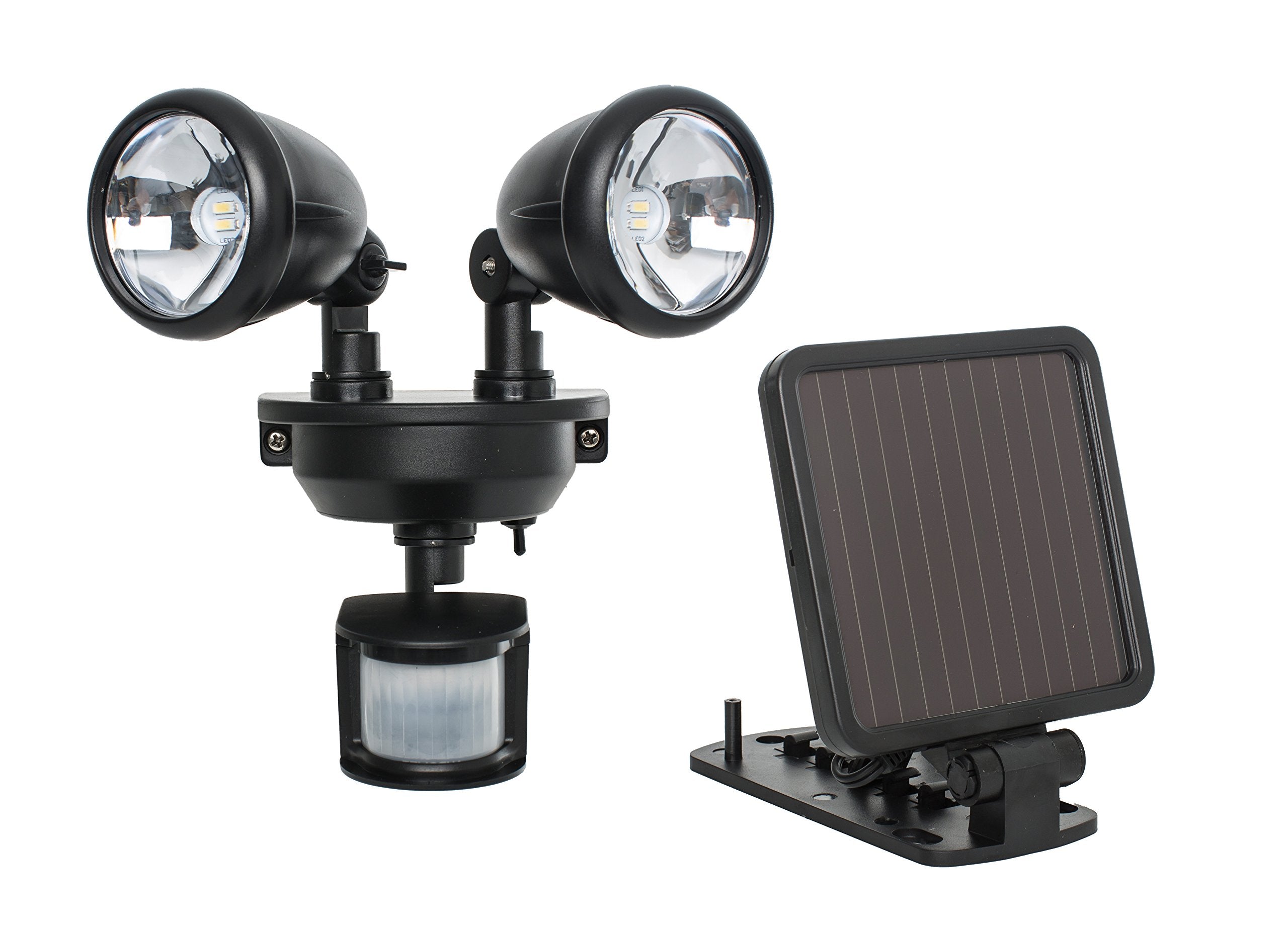 Maxsa 44215 Solar Motion Activated Dual Head Light In Black 8.50X8.00X7.50
