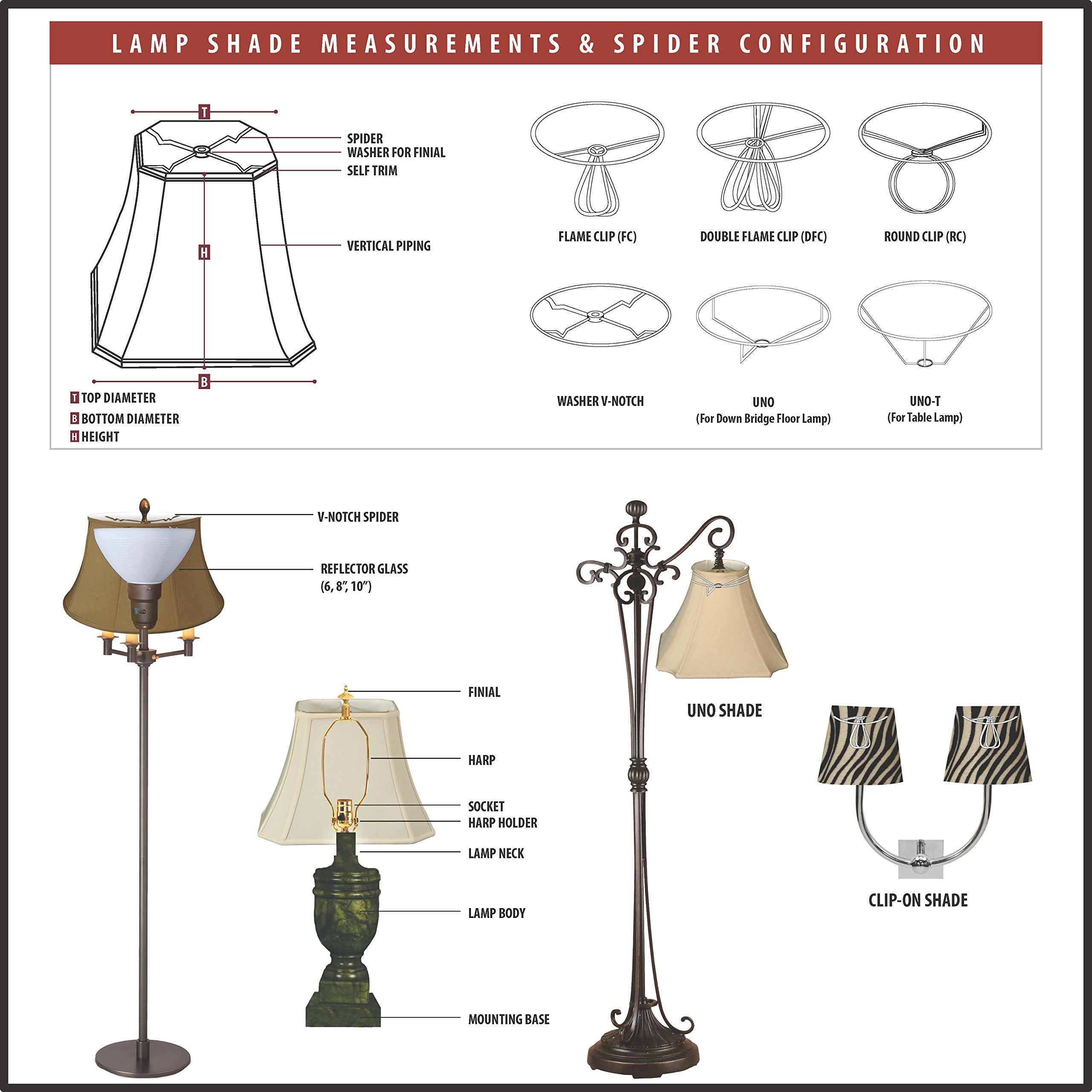 Royal Designs Clip on Scalloped Bell Chandelier Lamp Shade, 3x5x4.5 inches, Fabric, White, Model CSO-1027-5WH-6, 6