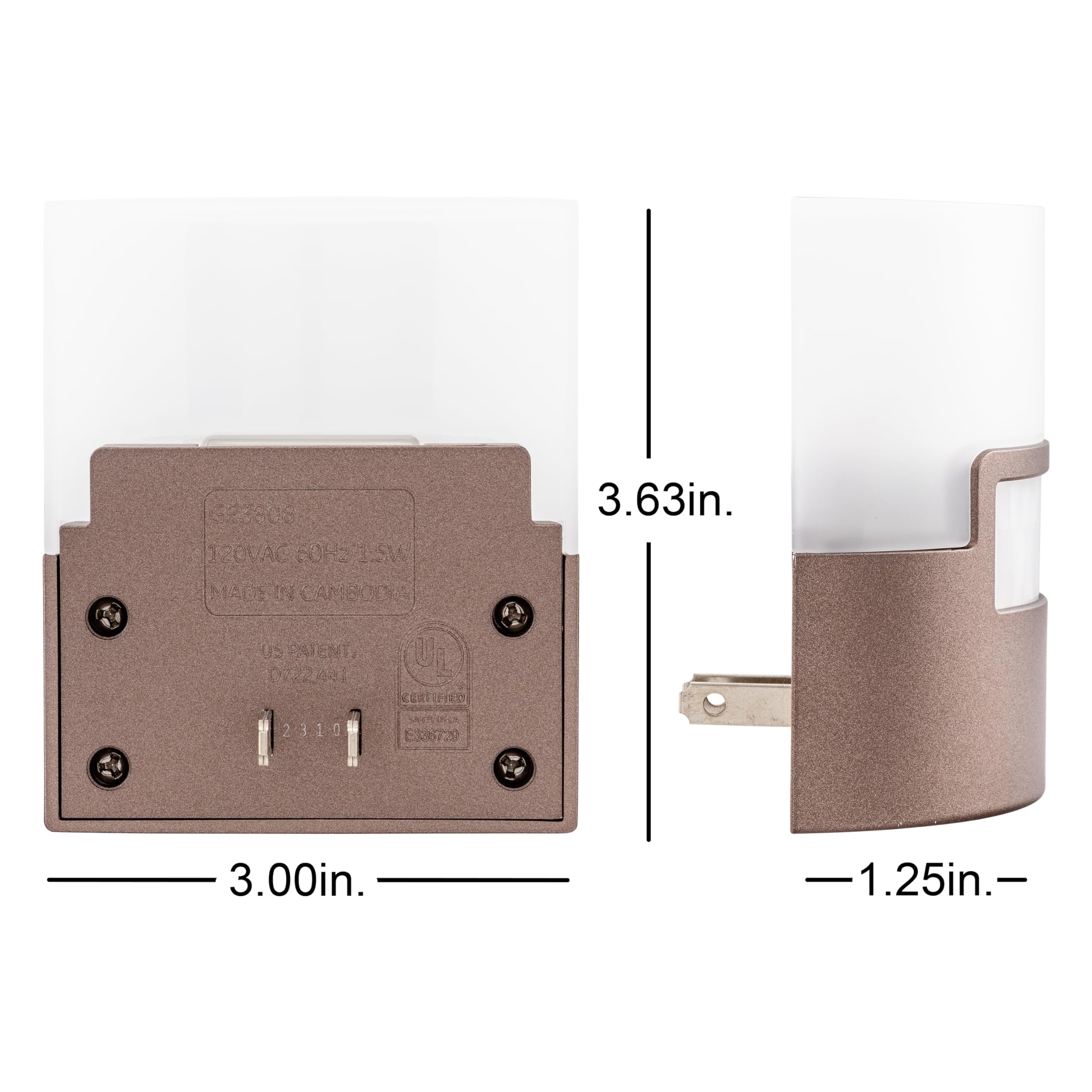 GE LED Motion Sensor Night Light, 40 Lumens, Energy Efficient, 1 Pack, Bronze, Model 26140, Ideal for Bedroom, Bathroom, Kitchen, Hallway