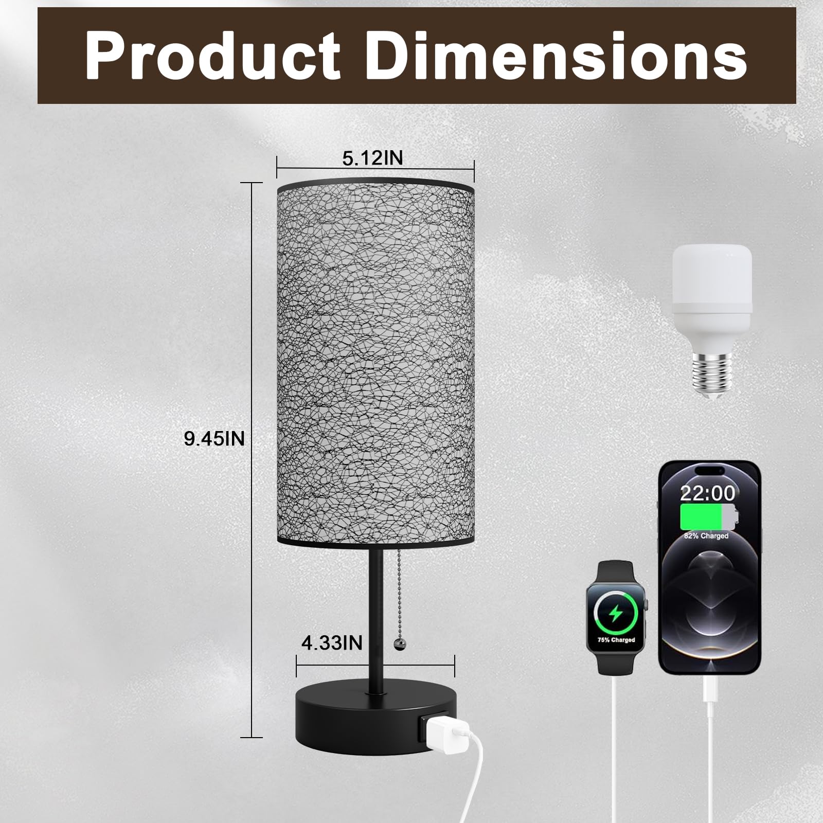 Yidpu Table Lamp For Bedroom,Nightstand Lamp For Bedside With Ac Outlets,Adjustable 3Color Led Light Desk Lamp For Home Decor,In