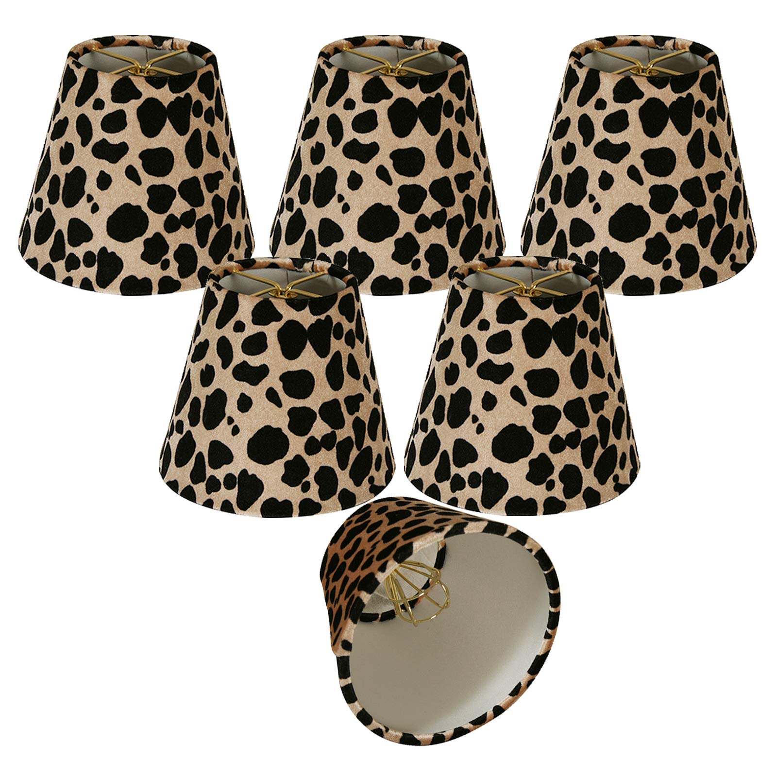 Royal Designs  Inc. CS-960-5-6 Animal Print Empire Chandelier Shade  Leopard Style 3 Design  3 x 5 x 4.5  6-Pack