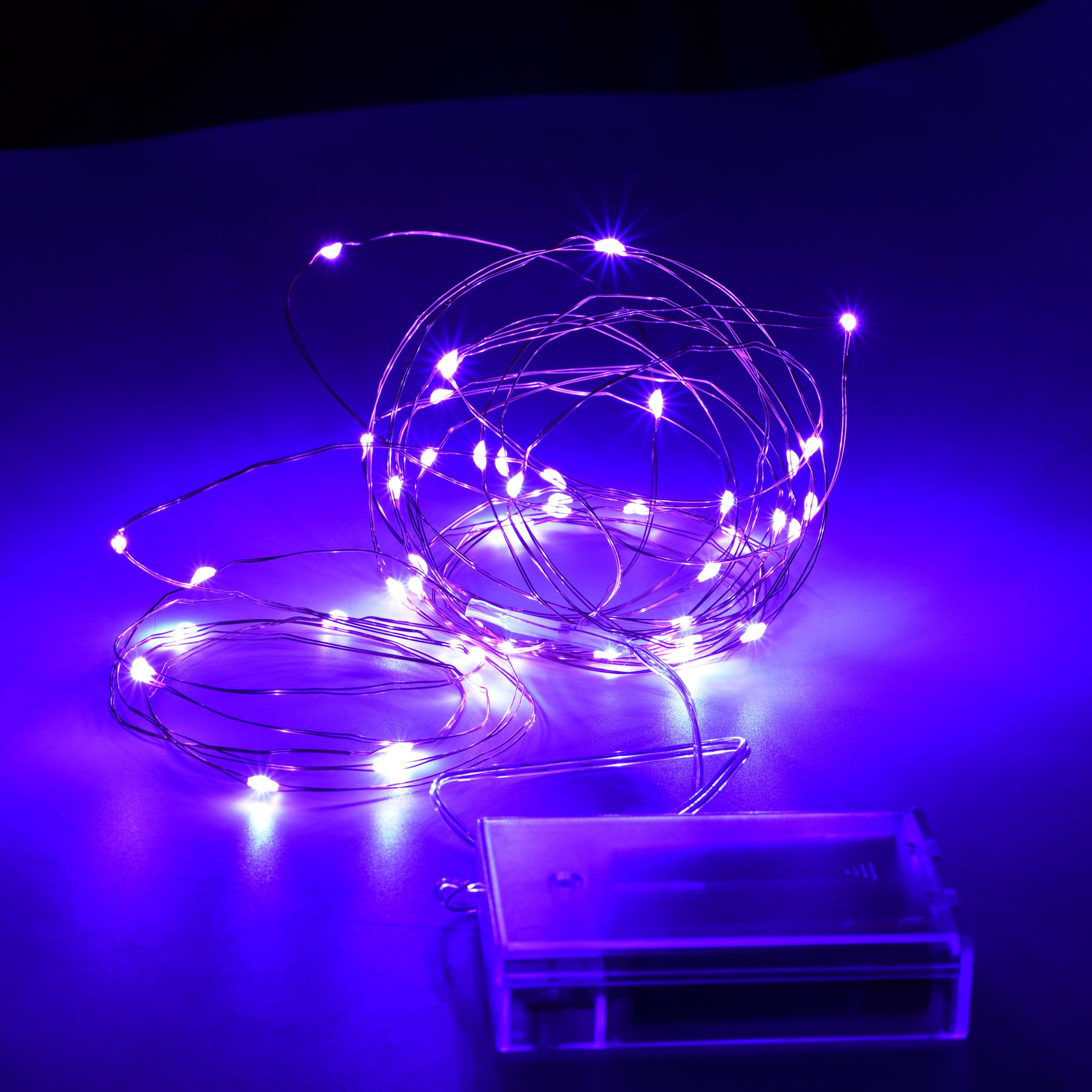 Yunding Battery Christmas Lights, Battery Christmas Lights With 8 Flashing Modes And 8-16 Hours Timer(1Pcs,Purple)
