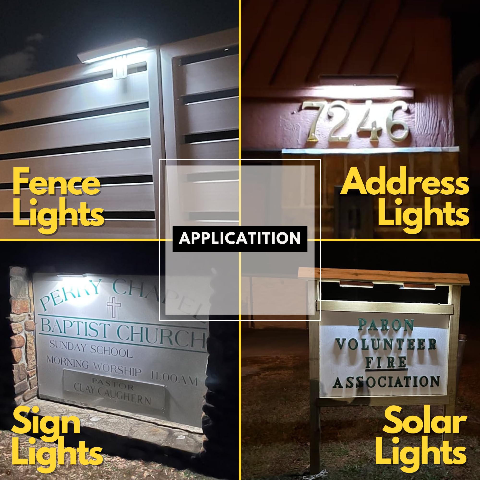 BRIGHTICONIC Solar Sign Light - 13in Cool White LED, IP65 Waterproof, for House Numbers & Real Estate Signs, White - Cold White, Model BICSSL-011