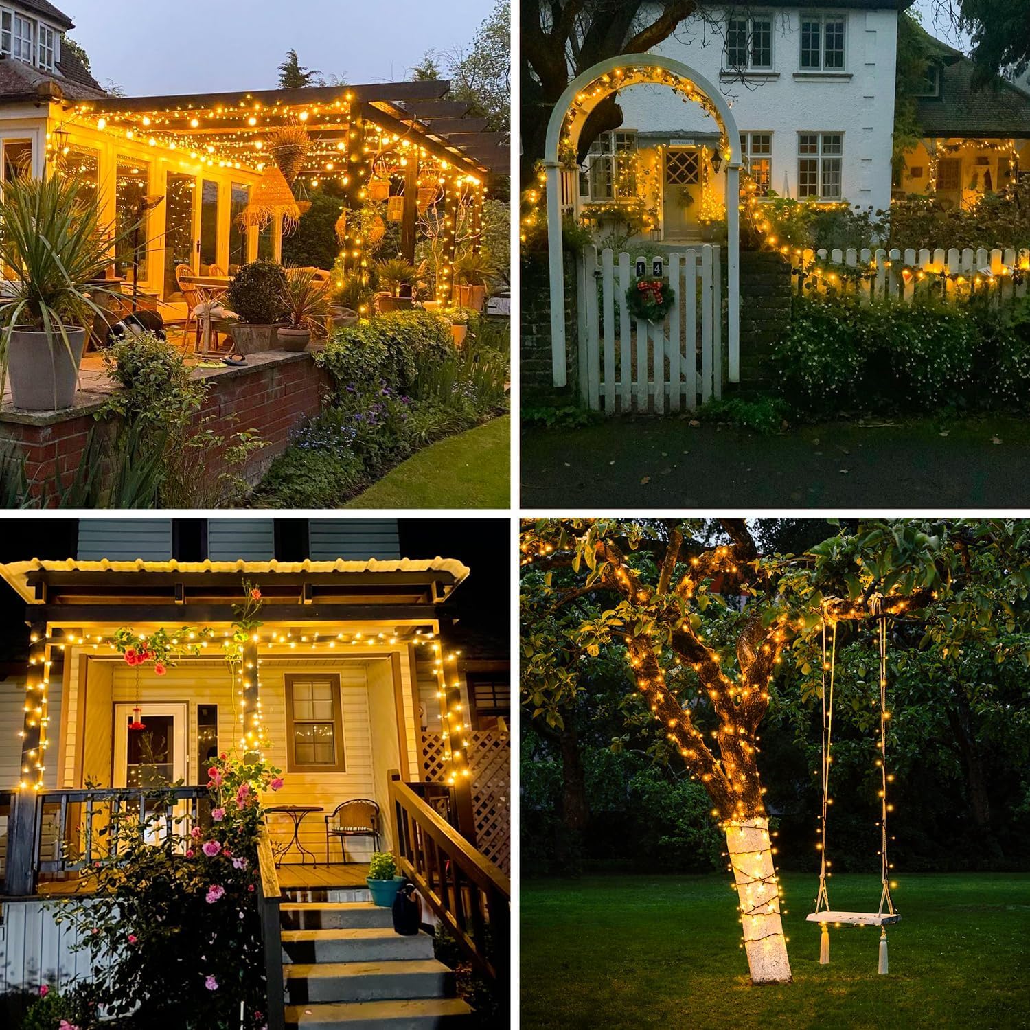 Jmexsuss 66Ft 200 Led Warm White Christmas Lights, Indoor/Outdoor Twinkle String Lights, Model Exs-S-0200