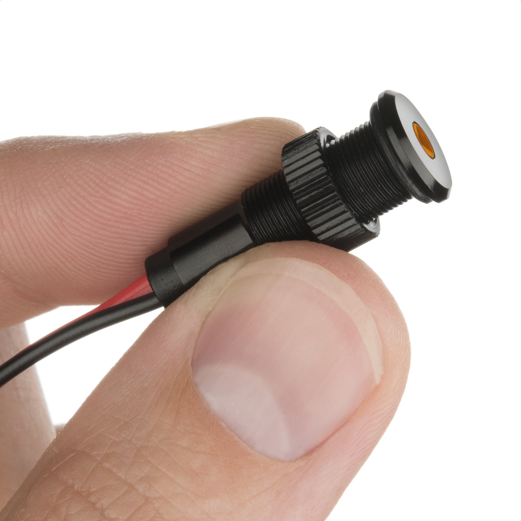 Plug-N-Play Instrument Cluster Led Indicator Light Dash Bulbs. Aluminum Pilot Lights. Color Acrylic Lens. Flush Panel Mount 5/16&quot; 8Mm 12V For Speedometer Odometer Tachometer (Black Bezel, Amber Led)