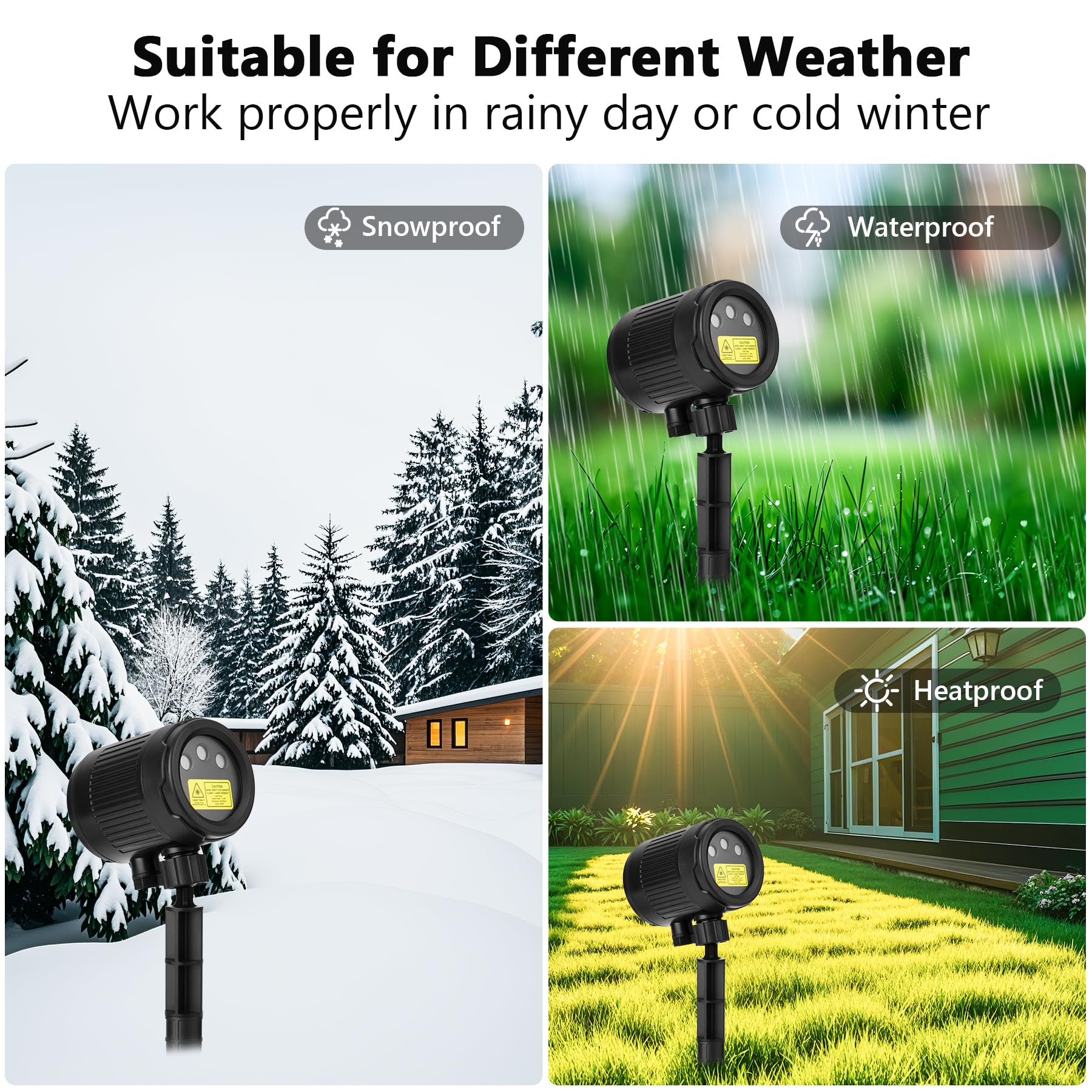 Nazuwke Laser Christmas Projector Lights Outdoor, Red Green Blue 3 Color Firefly Lights Show Laser Projection With Remote, Water