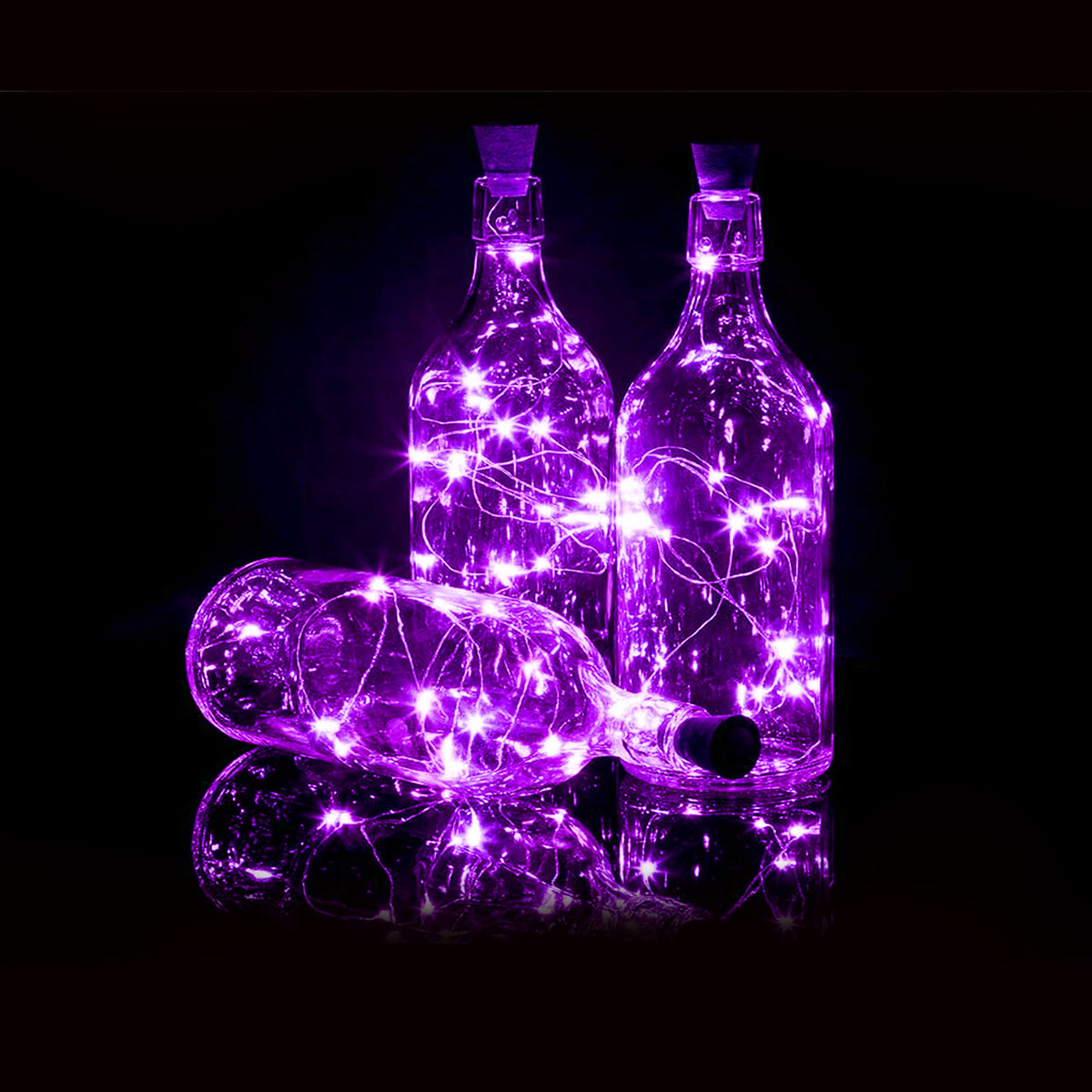 Bottle Lights 12 Pack 20 Leds Cork Lights For Wine Bottles Battery (Included) Powered Fairy Mini String Lights For Diy Jar Lighting Indoor Bedroom Party Wedding Christmas Halloween Decor (Purple)