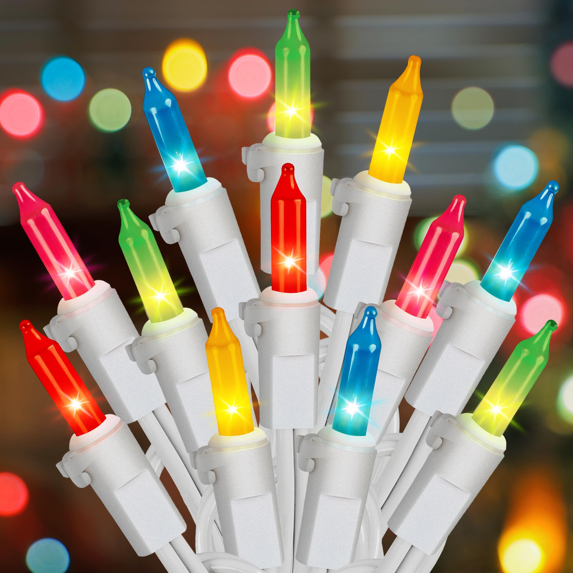 Hopolon 2Pack 50Count Easter String Lights,Christmas Lights Plug In,13Ft Incandescent Pastel Mini Lights White Wire For Indoor Outdoor Spring Patio Party Yard Garden Bedroom Tree Decor,Multicolor