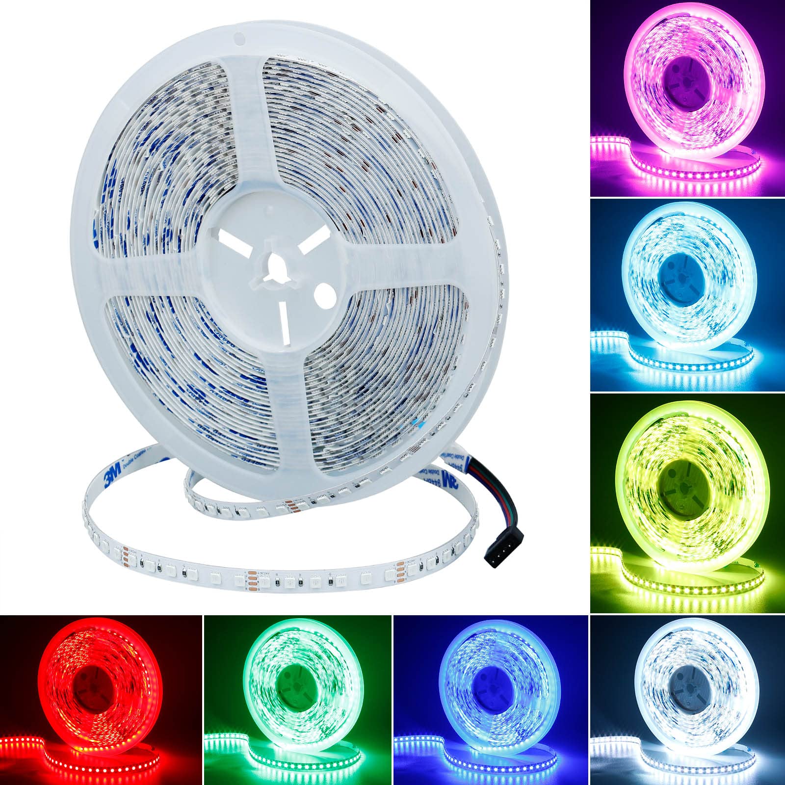 KXZM 24V 32.8ft/10M RGB LED Band Light 1200LEDs 120W Flexible SMD3535 High Brightness No-Waterproof IP20 LED Tape Lights for Living Room Home Decoration(RGB Controller and Power Supply Not Included)