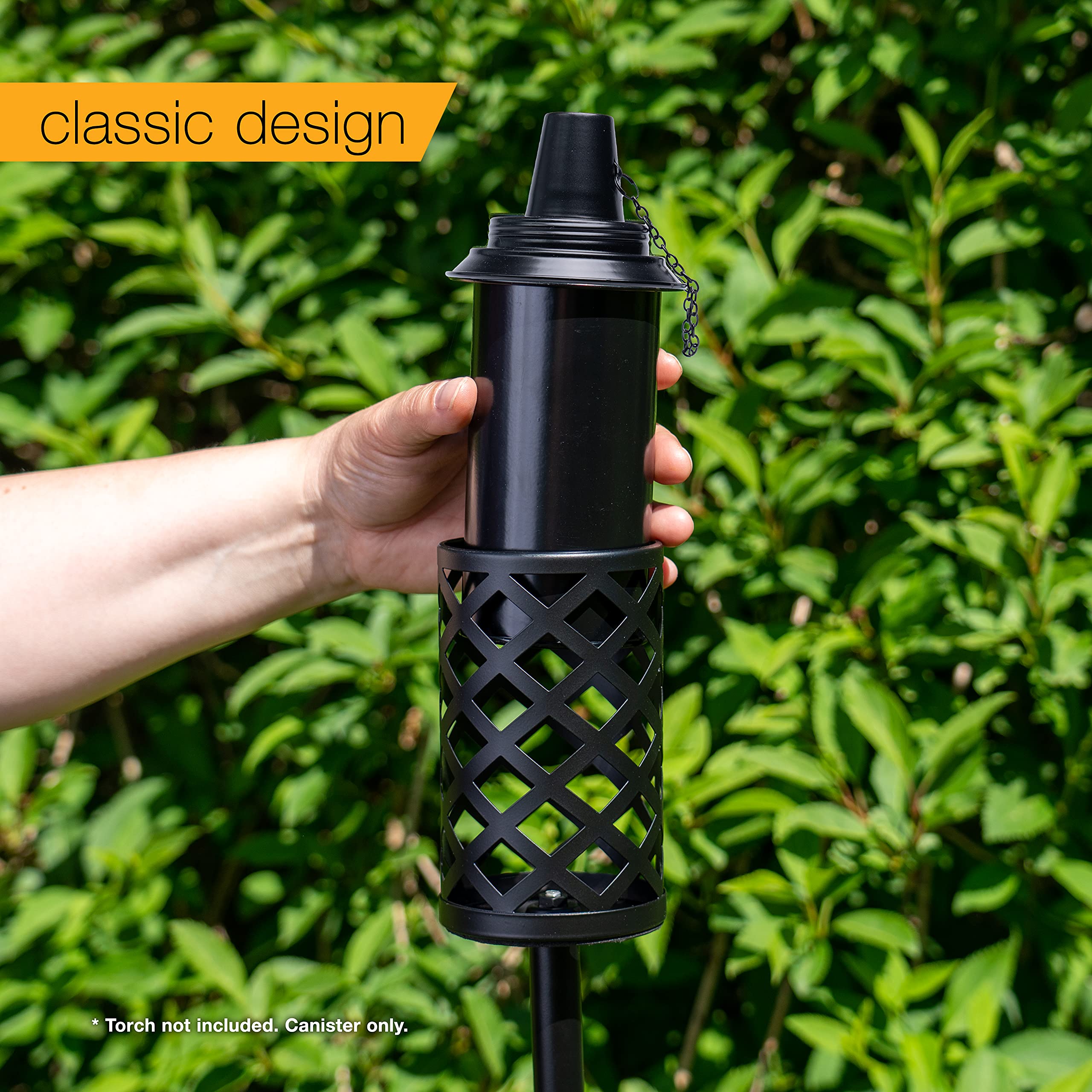 Backyadda 16 Oz Aluminum Tiki Torch Canister Replacement, 4-Pack, Rust-Proof, Easy Fill, Black Matte