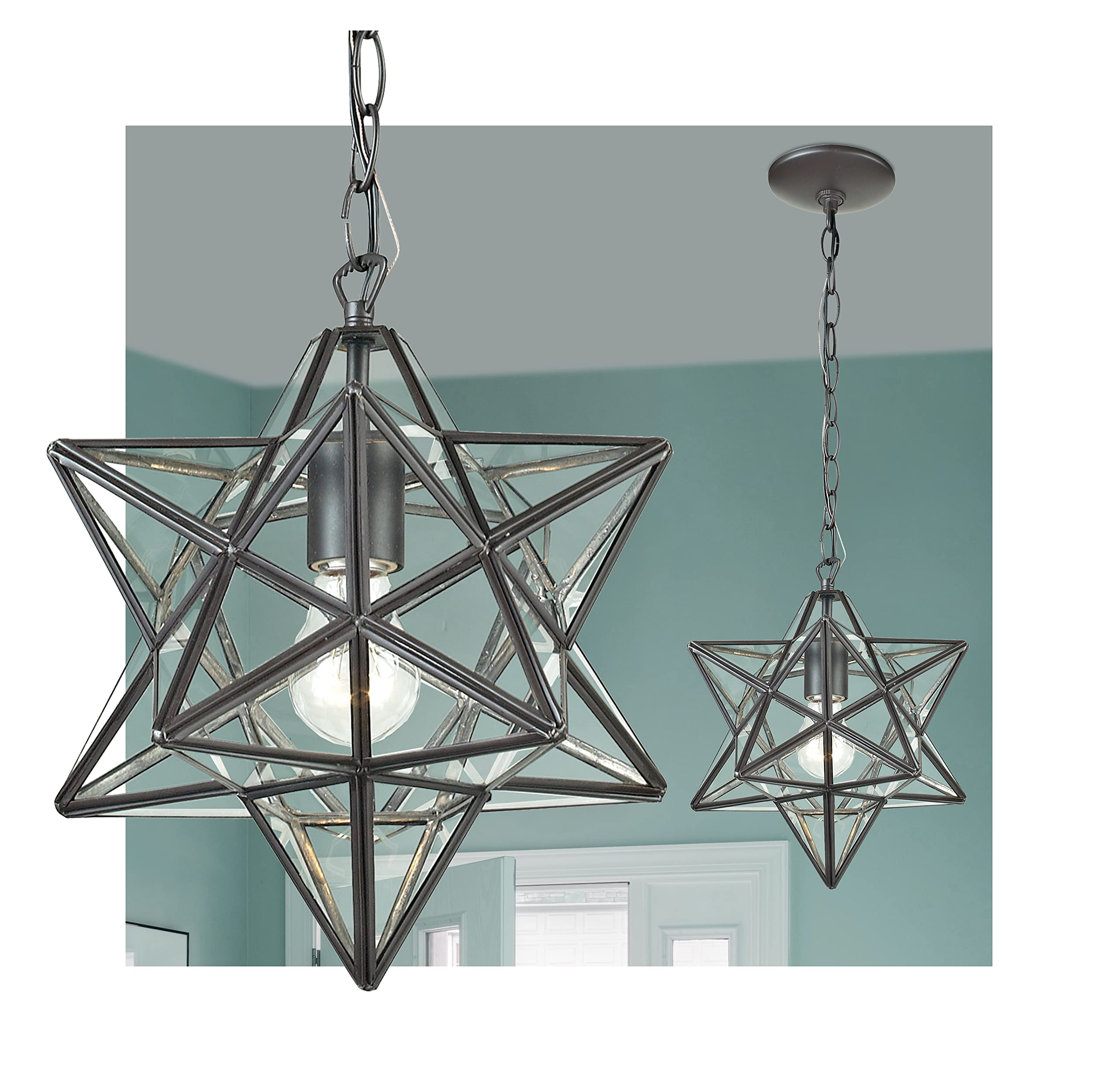 Elk Home 145-001 Star 9 Wide 1-Light Mini Pendant with Oil Rubbed Bronze Finish