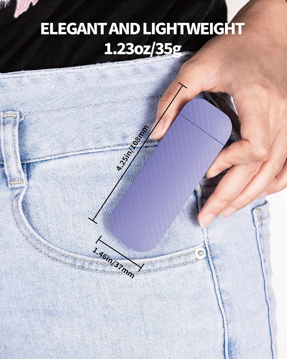 Hemonnkam Clip-On Reading Light, Rechargeable, Abs & Pc, Romantic Purple, Model Book Light-003