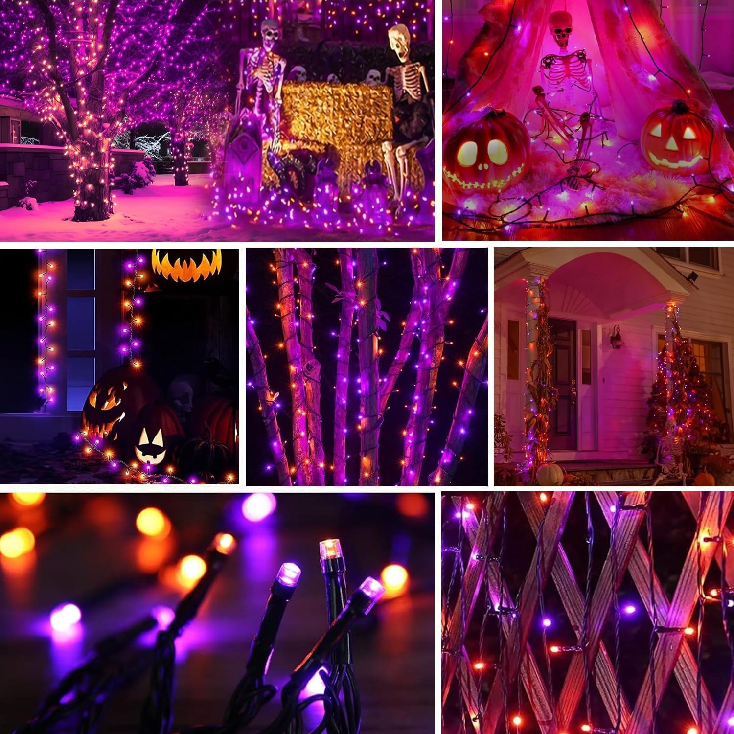 Syouhome 6-Pack Solar String Lights, 600 Led Extra-Long 236Ft Solar Halloween Lights Outdoor Waterproof, 8 Modes Led Halloween L