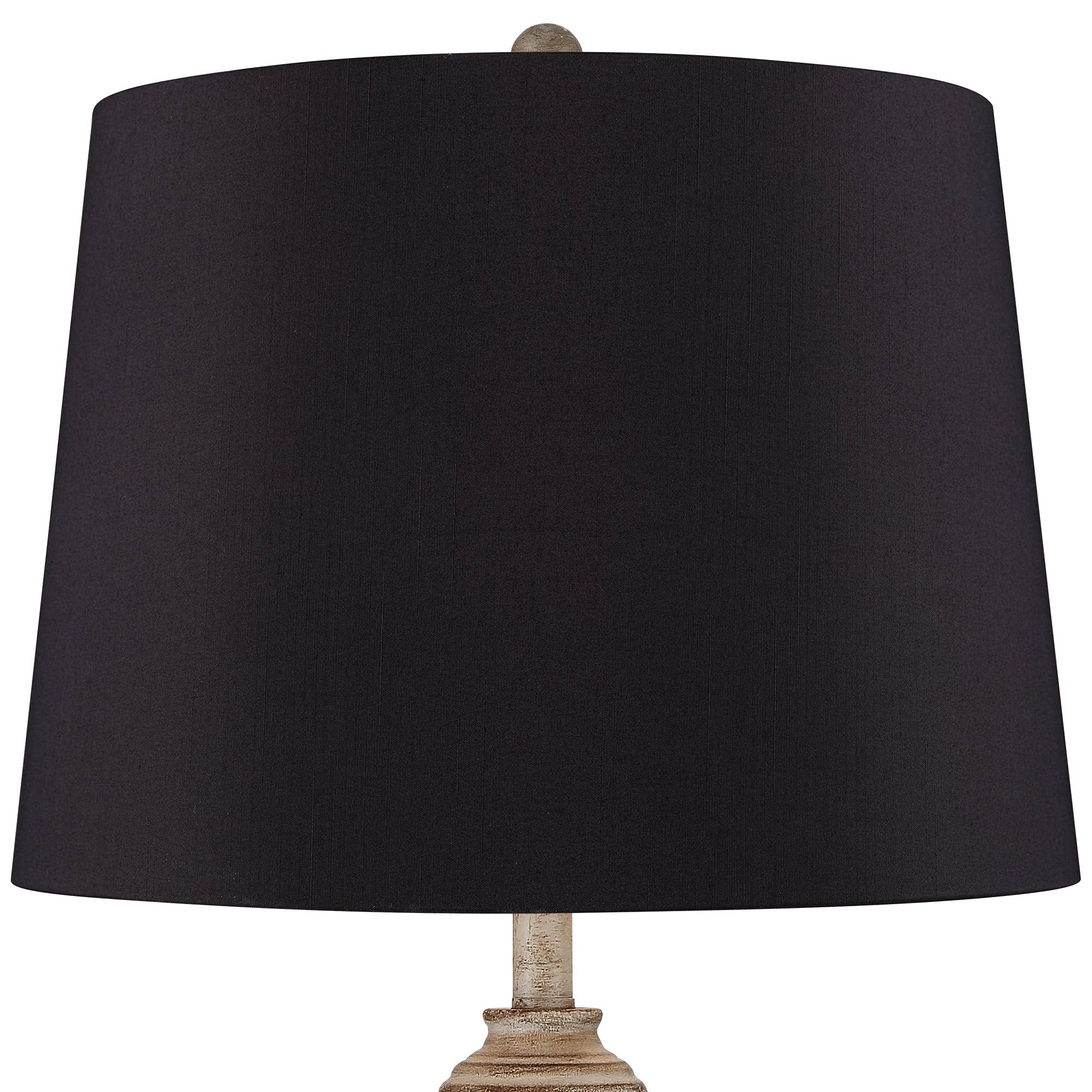 360 Lighting Lynn Country Cottage Farmhouse Rustic Buffet Table Lamps 26.75'' Tall Skinny Set Of 2 Light Beige Wood Black Faux S