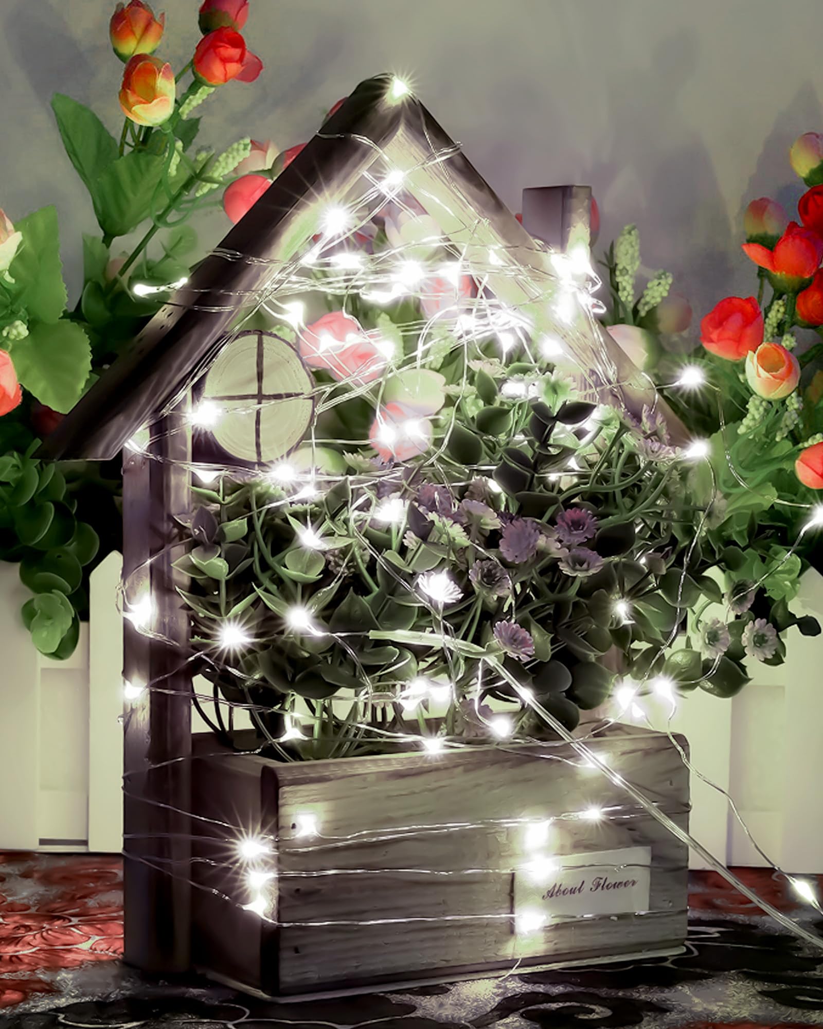 Blingstar Fairy Lights Battery Operated Christmas Lights 6Pack 7Ft 20Led Mini String Lights Silver Wire Mason Jar Lights Firefly Starry Lights For Bedroom Wedding Birthday Party Centerpiece, Purple