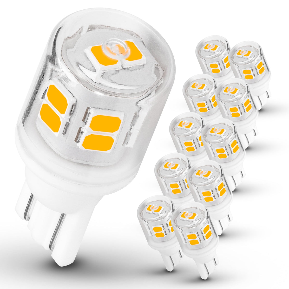 Xyanmc T5 T10 Wedge Base Landscape LED Light Bulb 12-24v, 7W 11W 18W 25W 30W Equivalent, T10 LED 3W 2700K Warm White for Interio