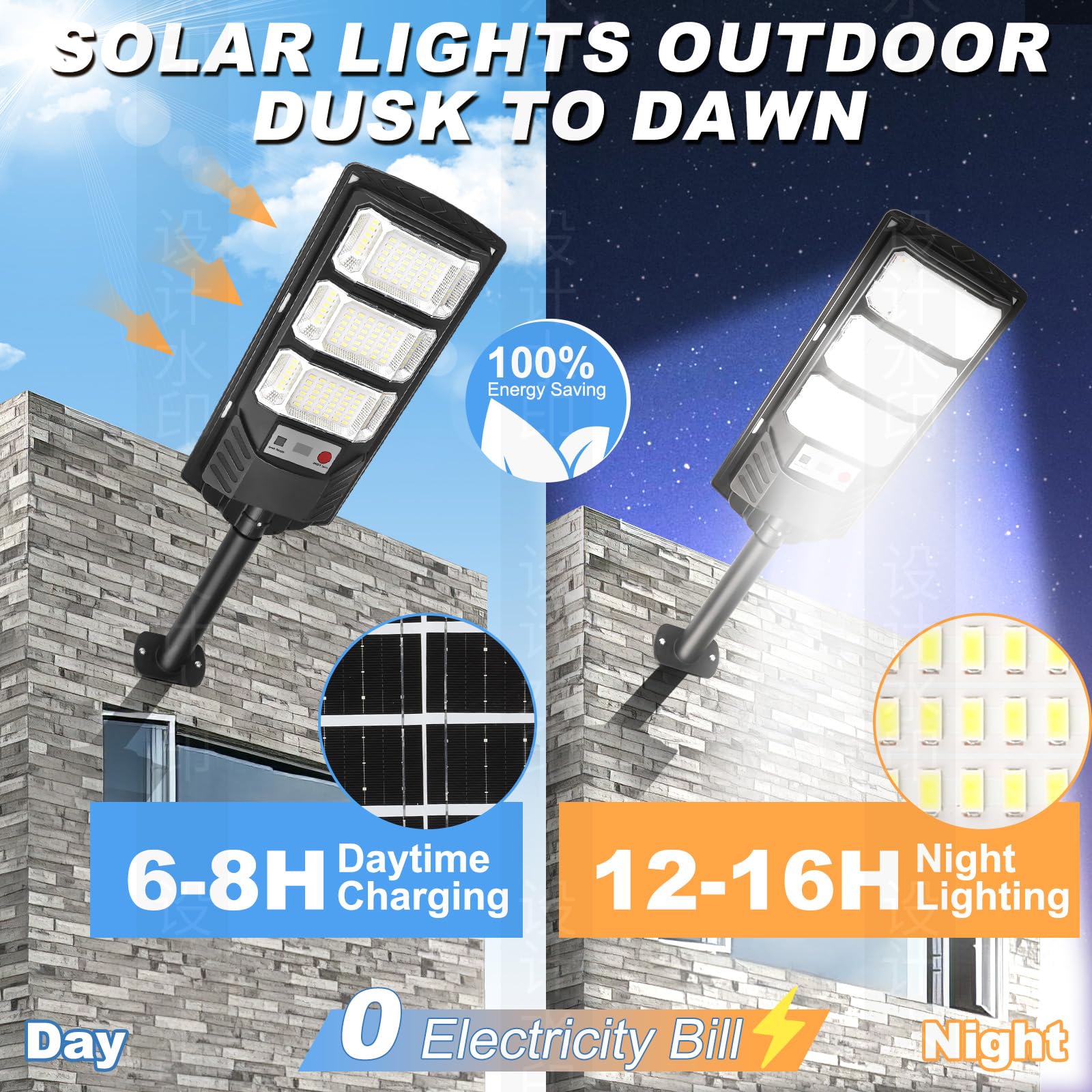 Ewiqirao Solar Lights Outdoor Waterproof 2 Pack - Solar Flood Lights Outdoor Motion Sensor Led 6500K Solar Security Lights Remot