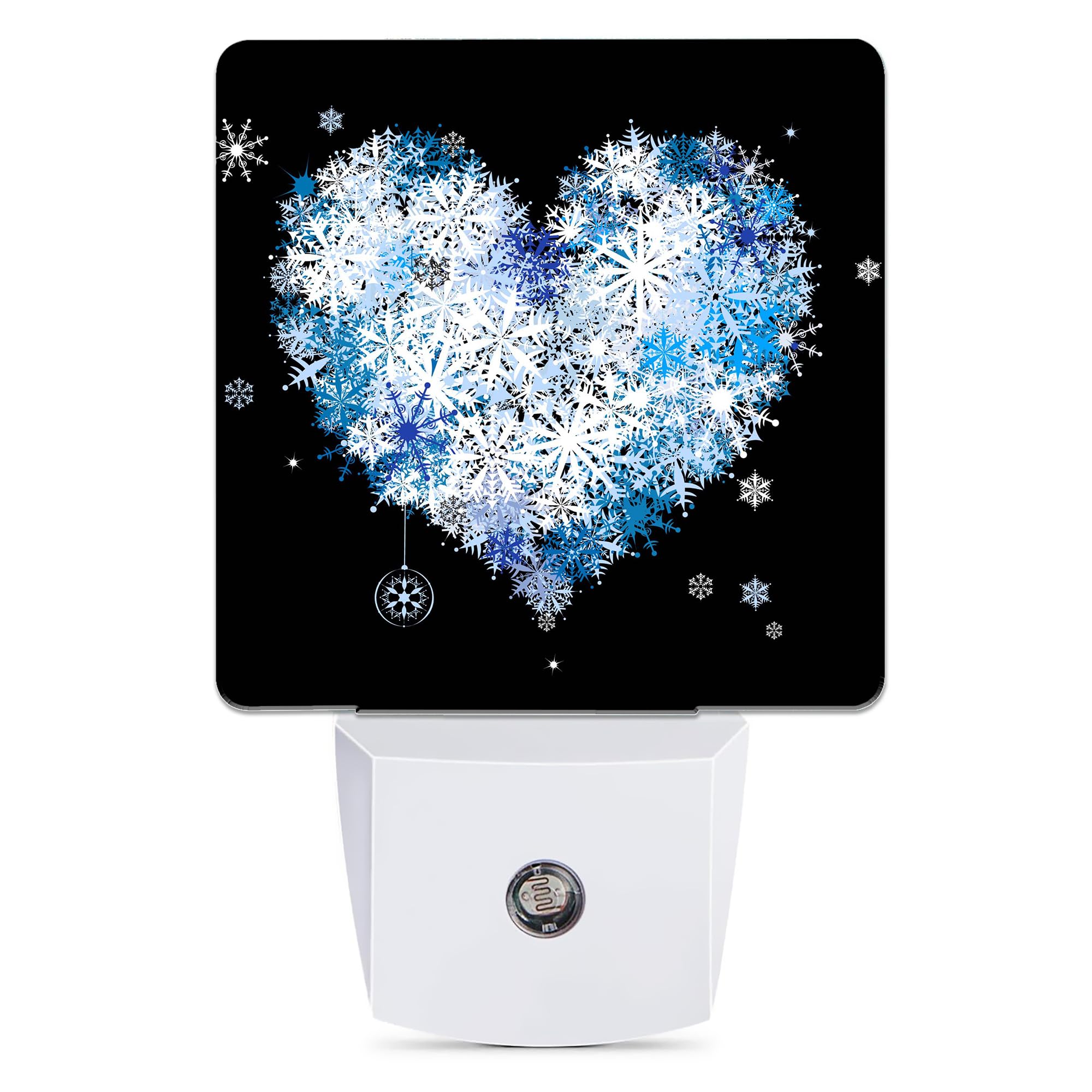 Jopowide Winter Art Hearts Dusk to Dawn Night Light, Auto Sensor Lamp Home Indoor Stairway Kitchen Corridor, Night Lights Plug i