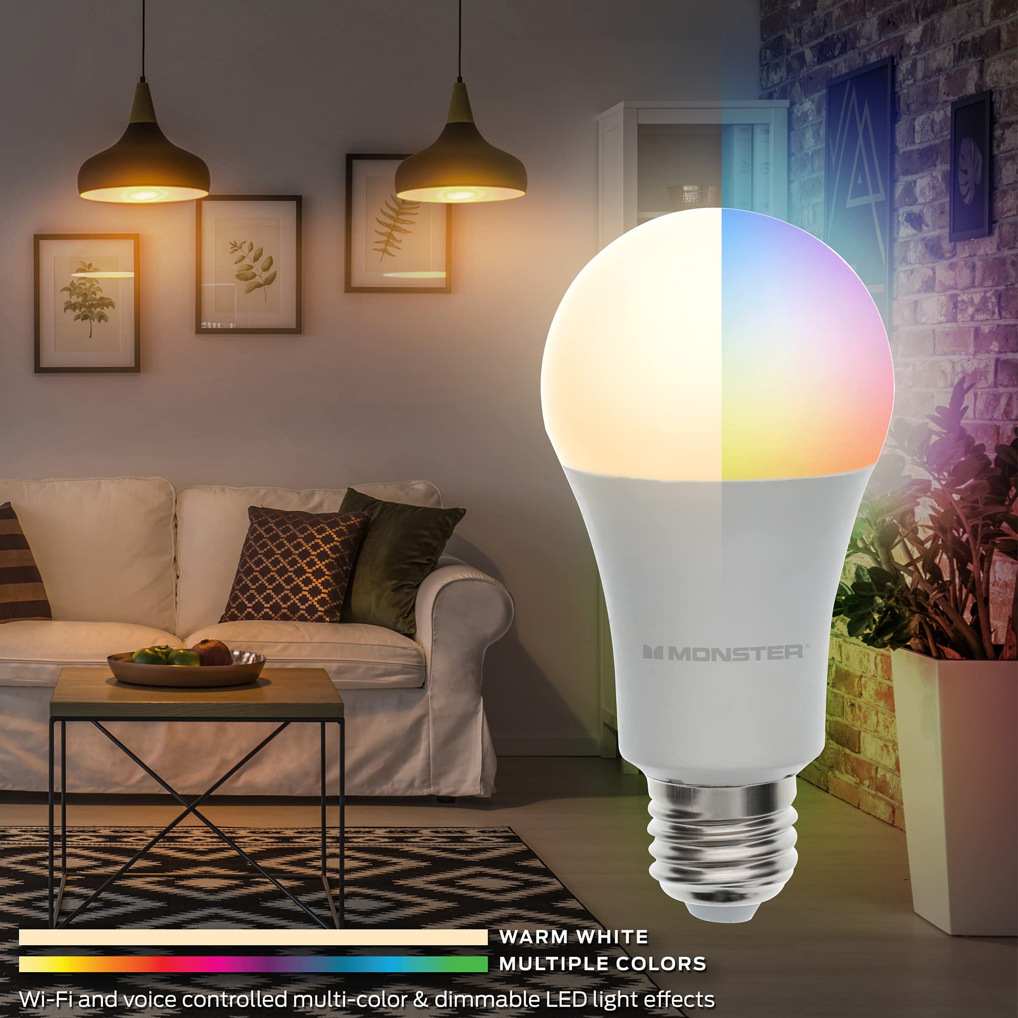 XTREME DIGITAL MLB7-1051-RGB Multi-Color LED Light Bulb, Wi-Fi Enabled, 9W, Compatible with Alexa/Siri/Google Assistant