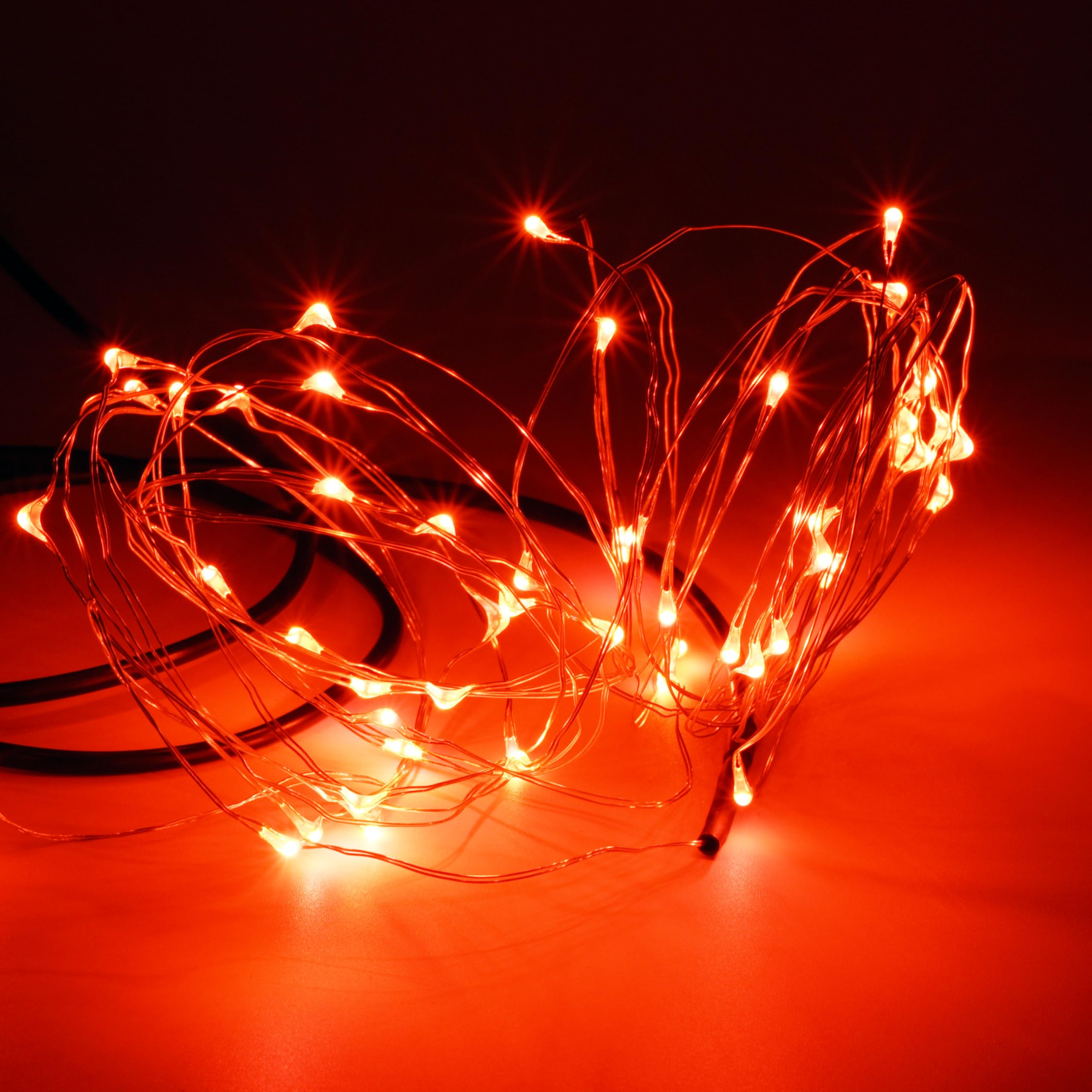 Karlling Usb Plug In Led Fairy Lights 5 Packs Of 50 Led Bulbs 16 Ft Silver Wire Waterproof Starry String Lights For Bedroom Patio Garden Party Wedding Commercial Lighting (Red)