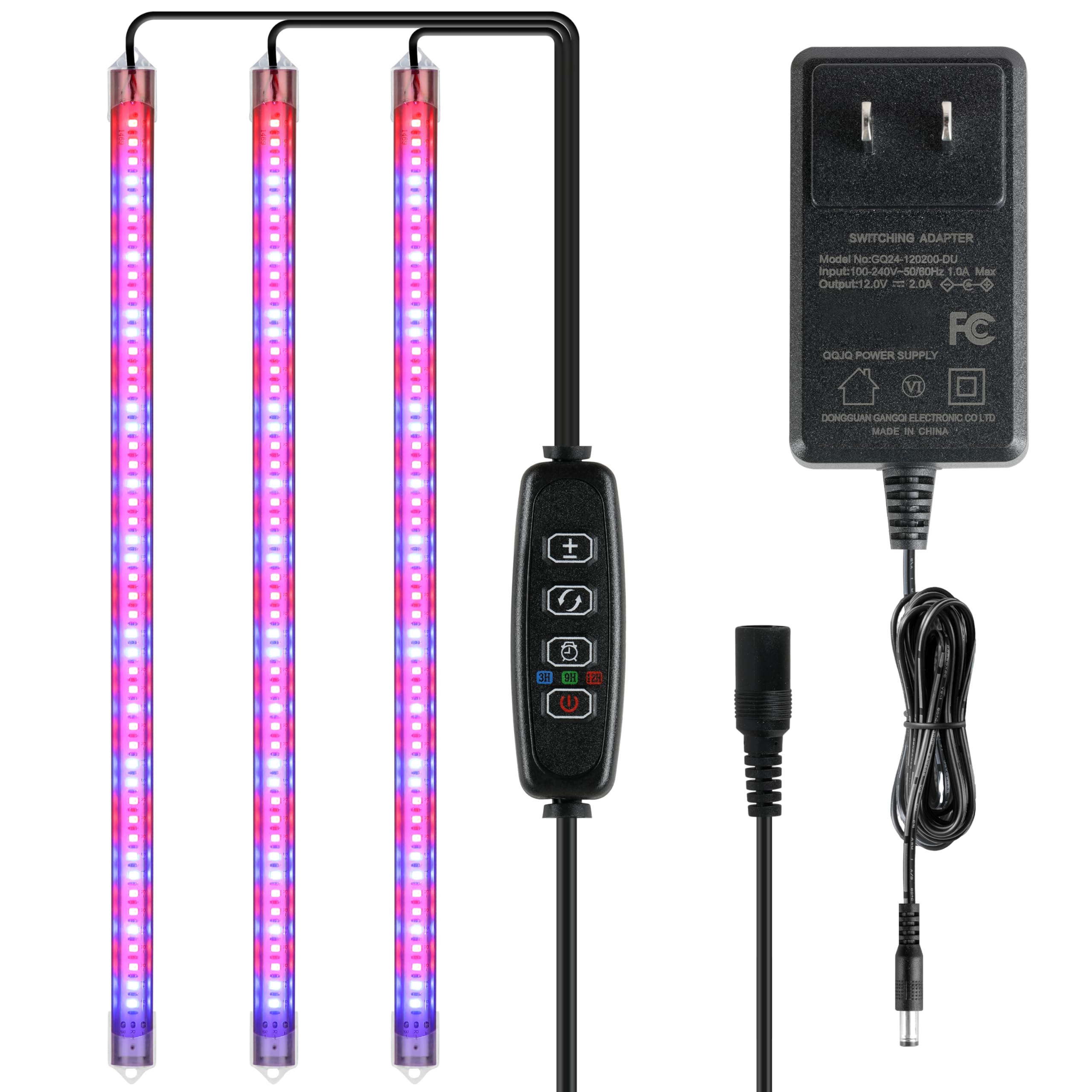 Ipower Led Plant Grow Light Strips Full Spectrum With 3 Timing Modes, 10 Dimmable Levels 48 Leds Per Tubes, Sunlike Grow Lamp Fo
