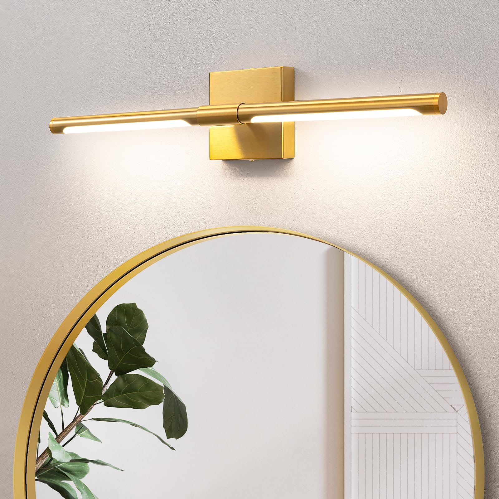Faziyo Gold Vanity Light Fixtures For Bathroom Over Mirror 24 Inch Led Morden Bathroom Sconce 4000K Picture Lights For Paintings