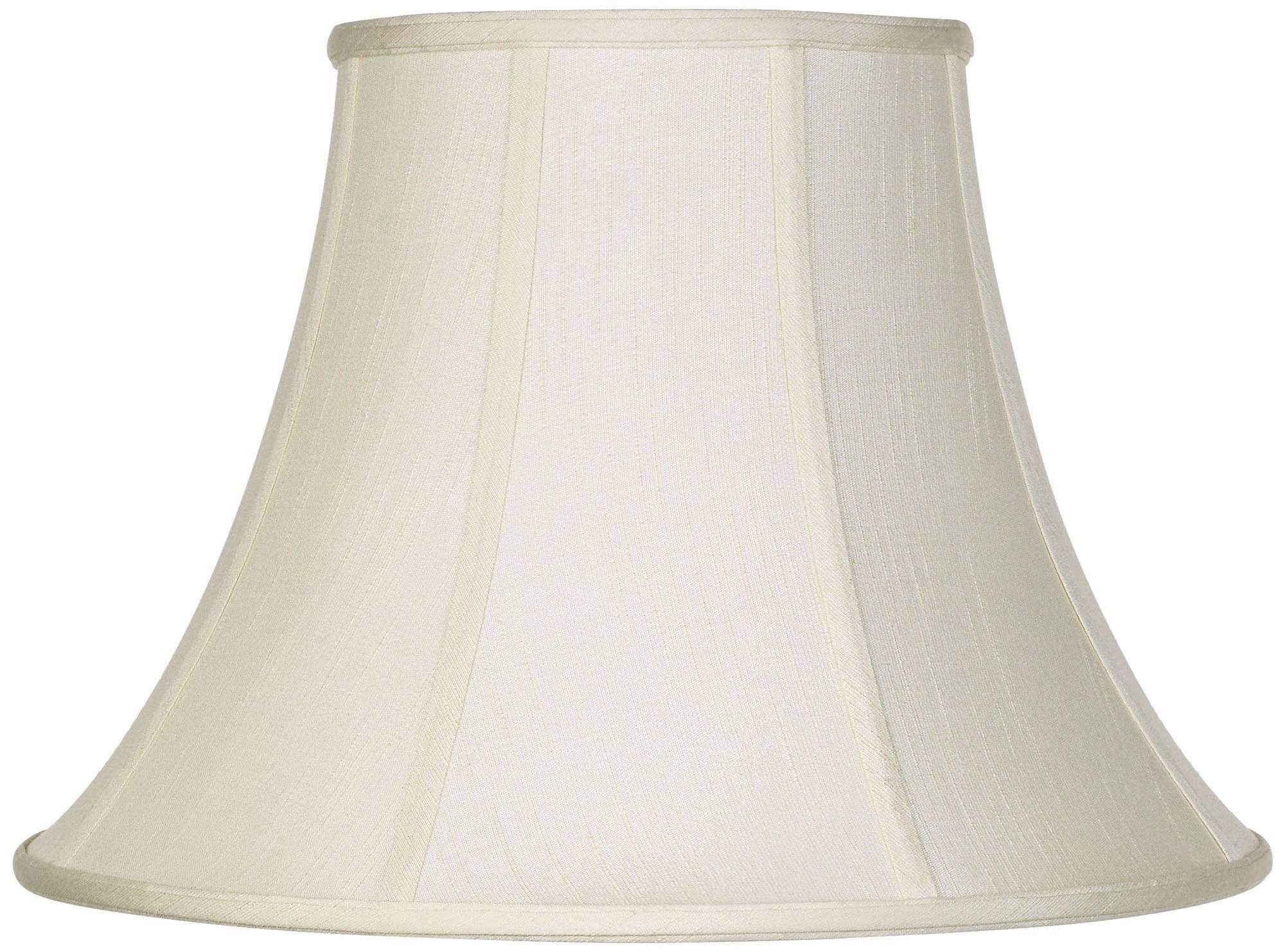 Creme Large Bell Lamp Shade 9'' Top x 18'' Bottom x 13'' Slant x 12.5'' High (Spider) Replacement with Harp and Finial - Imperia