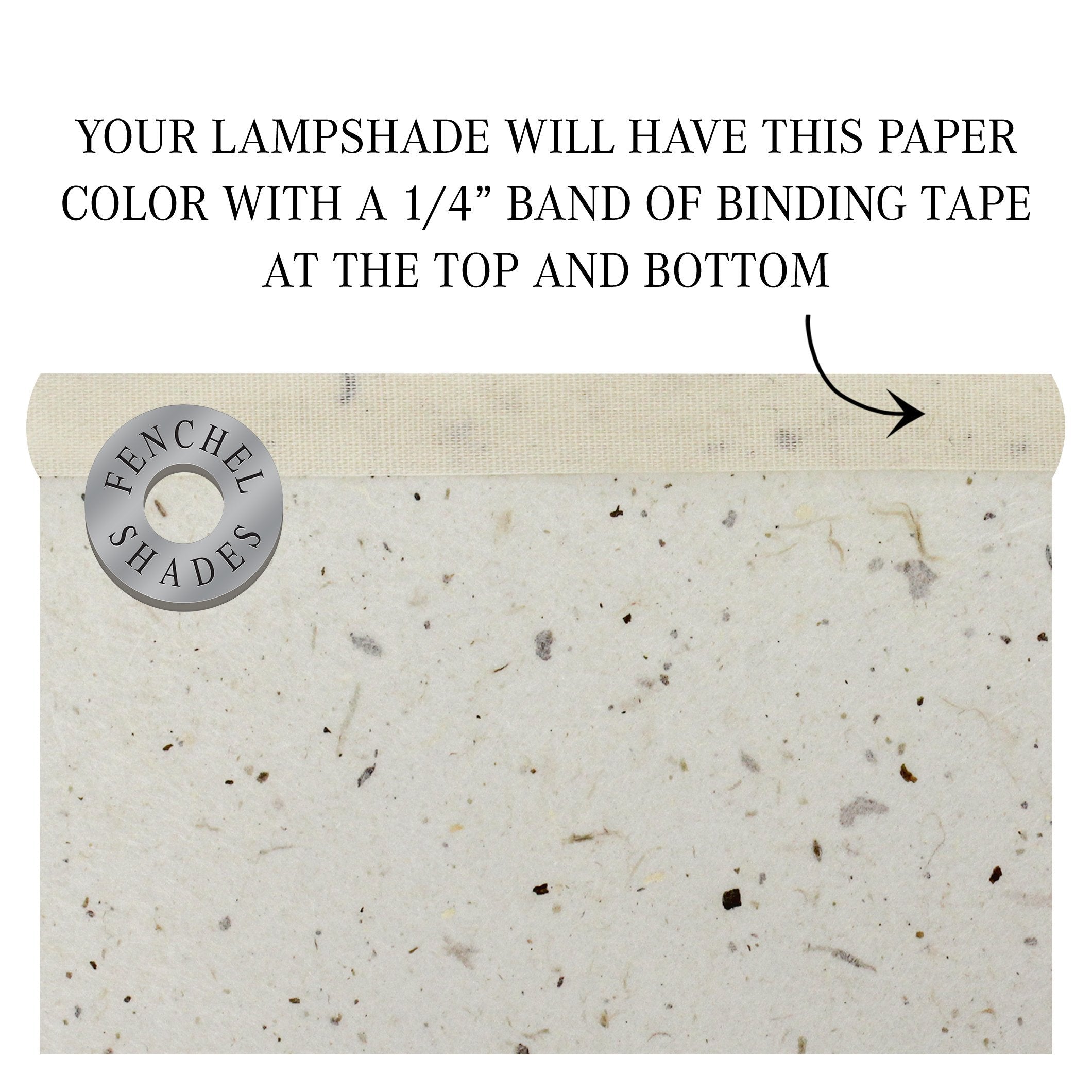 FenchelShades.com Drum Lampshade - 12" Diameter x 17" Height, Retro Rustic, Hardback, Paper Natural Speckled, Model 12-12-17-W-P