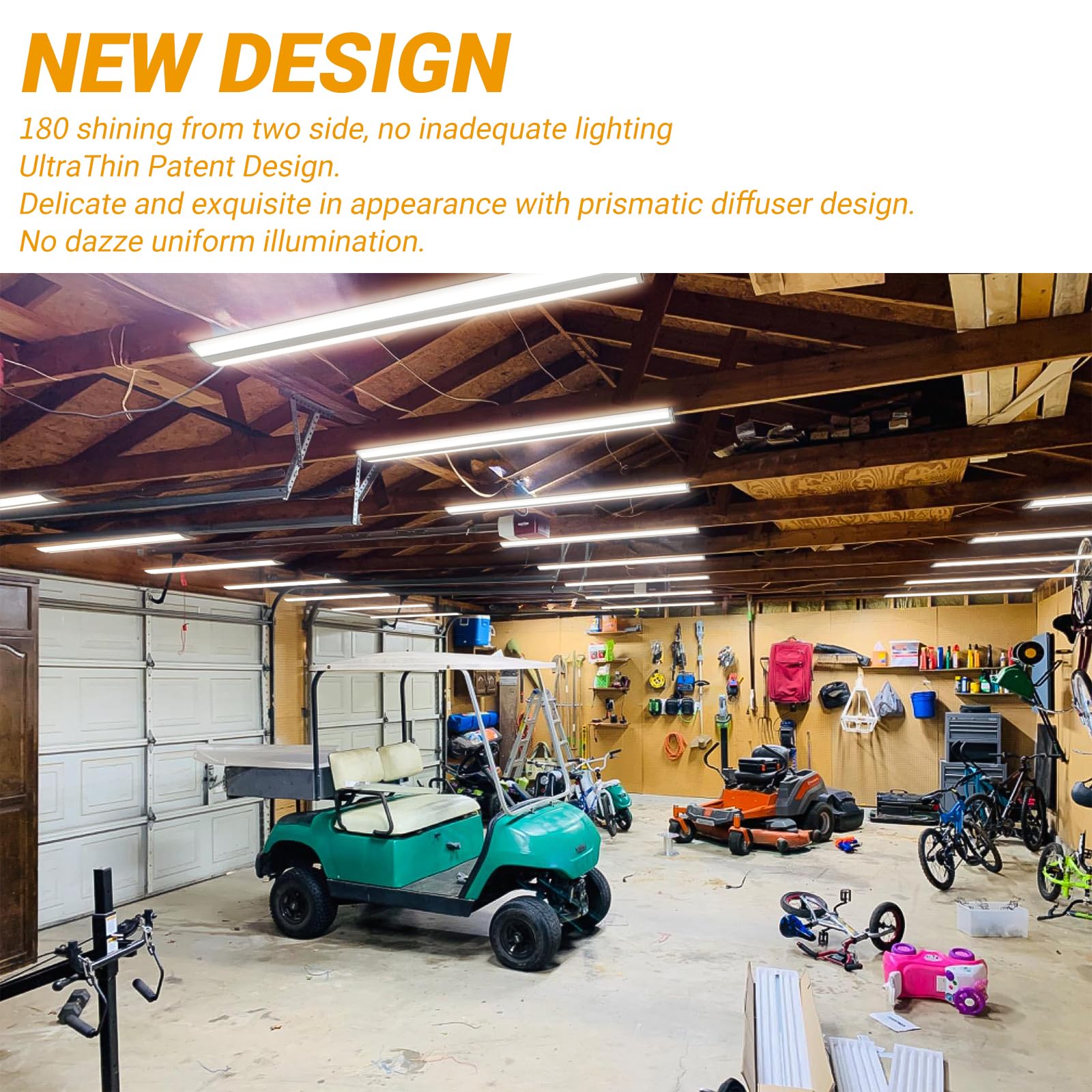 Antlux 4Ft Led Shop Lights, Ultra Thin 4 Foot Wraparound Light, 50W, 5600Lm, 5000K, No Glare, Crystal Wrap Around Office Light,