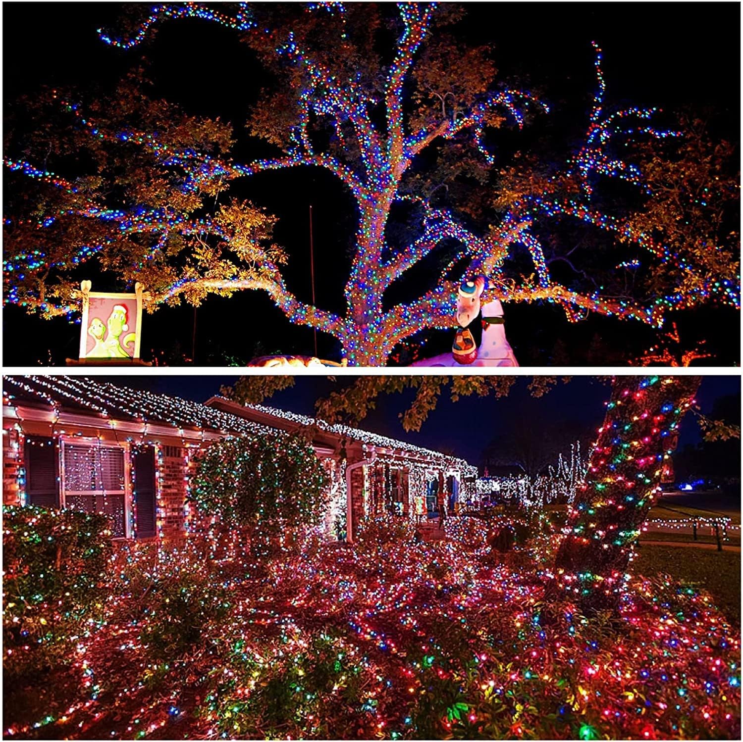 2-Pack Solar String Lights Outdoor, Extra-Long 200Led Solar Light Outdoor Waterproof, Solar Twinkle Lights Copper Wire 8 Modes F