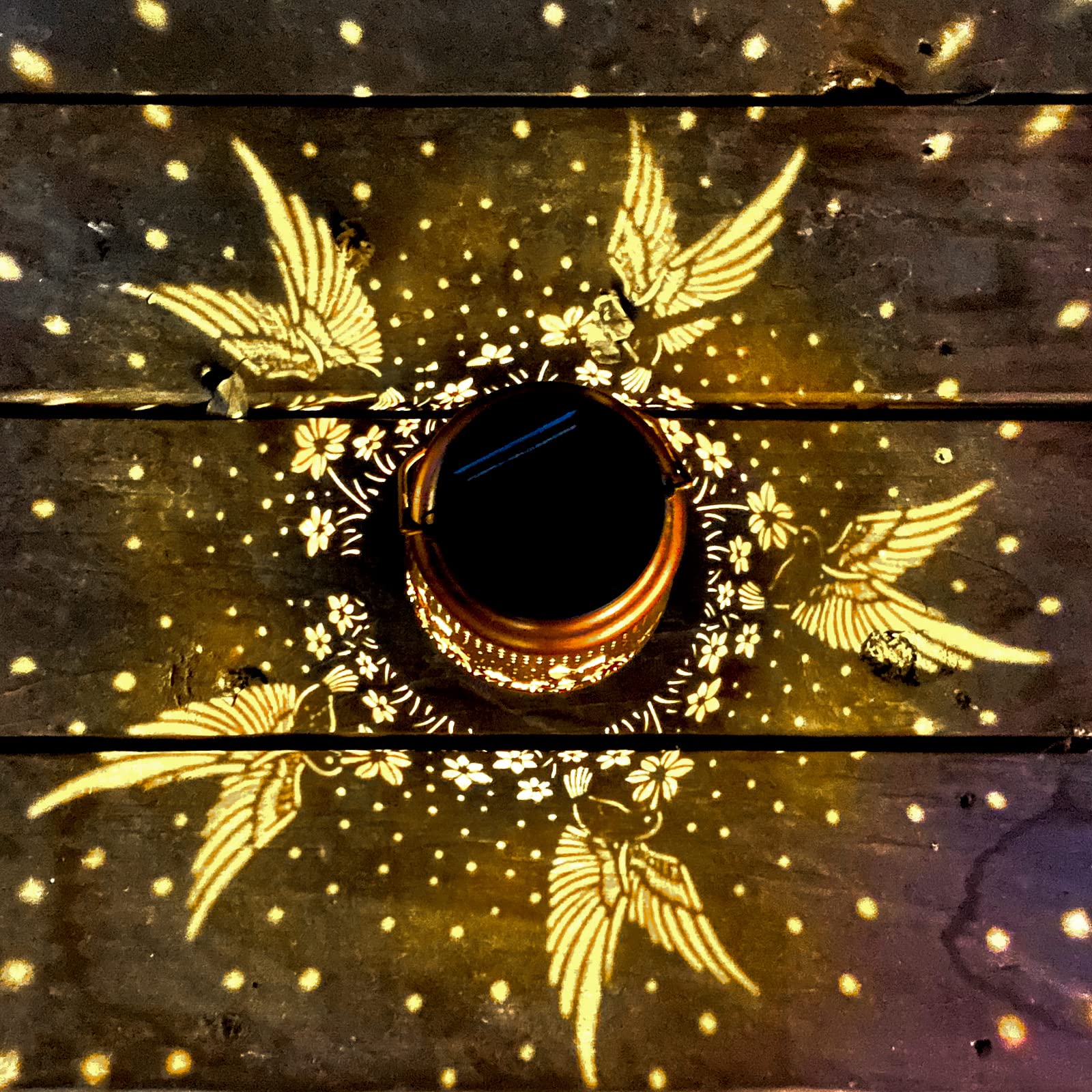 Hummingbird Solar Lantern Lights Outdoor Hanging, Metal Decor Lanterns-Waterproof Led Decorative Light For Garden Patio Yard Law