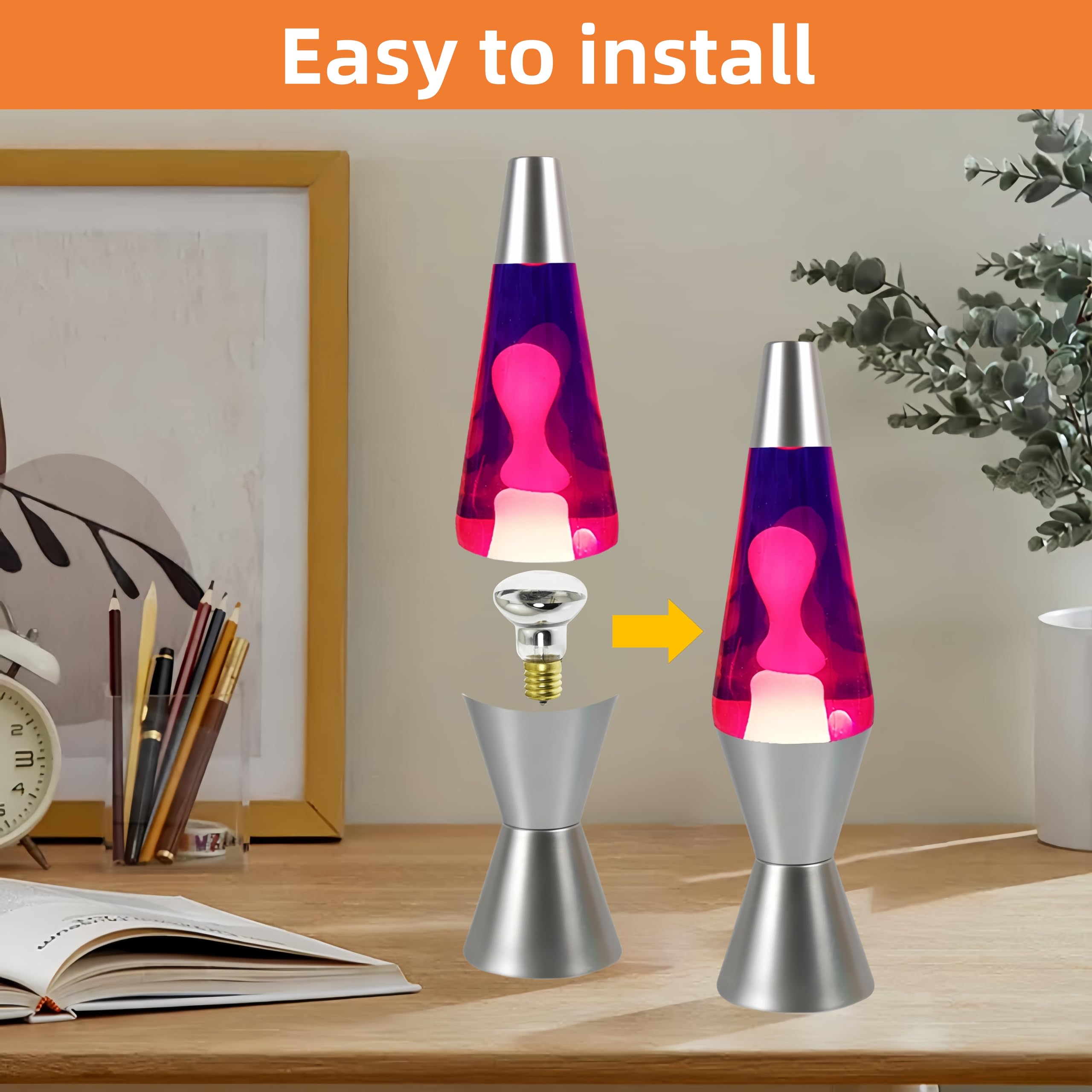 Kanlpeia 4 Pack Lava Lamp Bulb R39 E17 30W Reflector Bulbs For Bedroom And Office 120V Lava Lamp Light Bulb Replacement