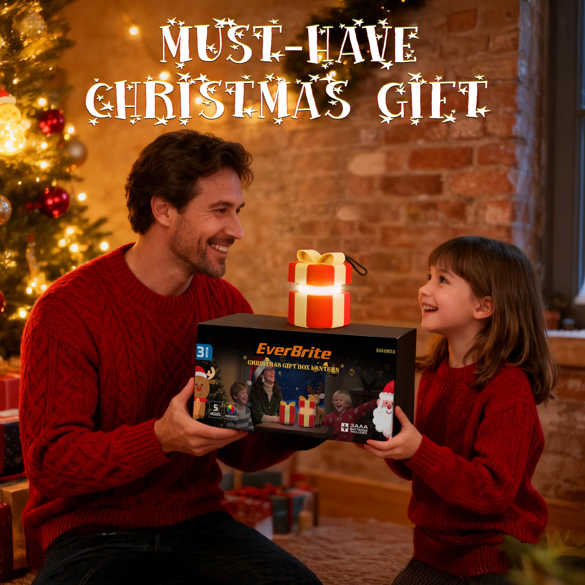 Christmas Gift Everbrite Christmas Gift Box Lantern 3 Pack  5 Light Modes Holiday Decoration Presents For Women And Men  Aaa Batteries Contained Stocking Stuffers  Christmas Lights Indoor & Outdoor