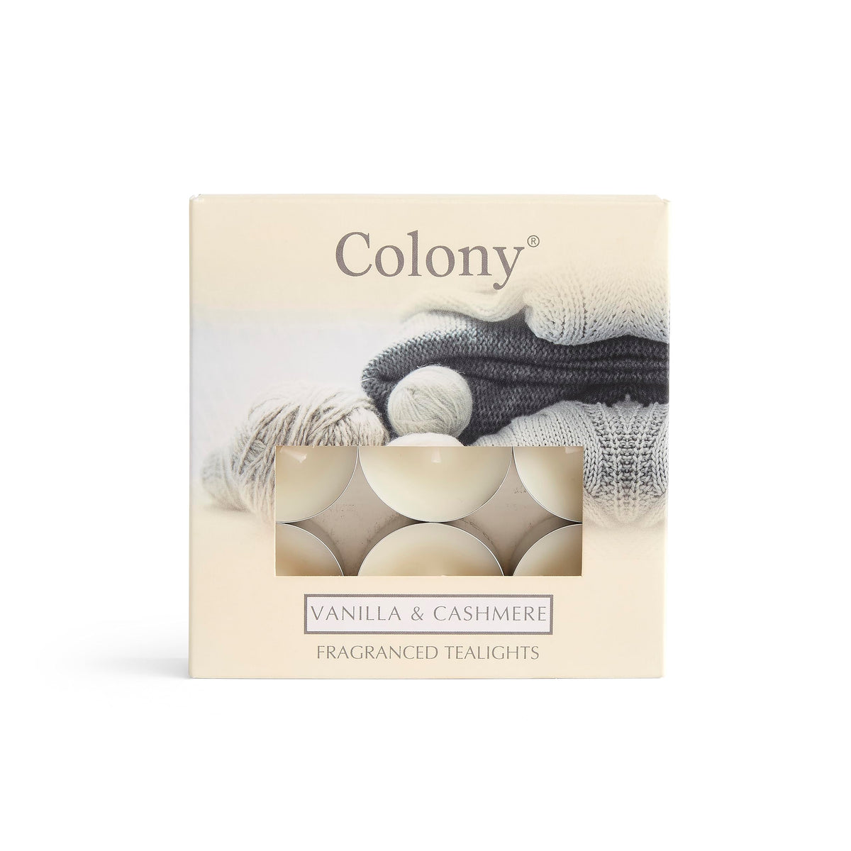 Colony, Bx/9 Tealights Vanilla & Cashmere