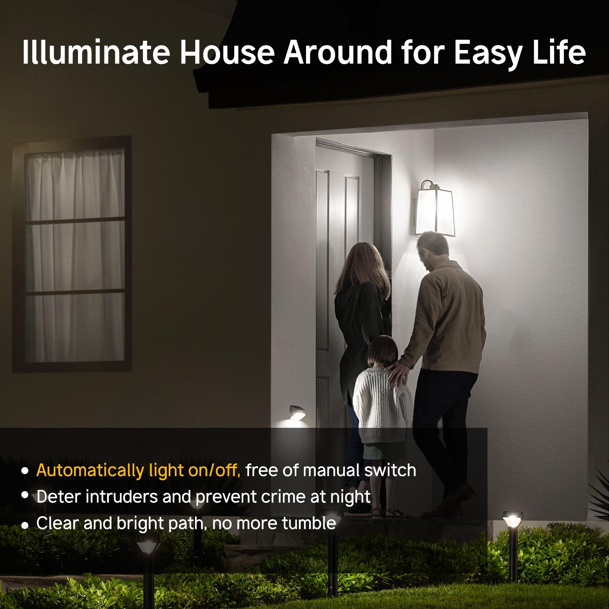 Prosperbiz Dusk to Dawn LED Outdoor Light Bulbs, 40W Equivalent, Daylight White, 4 Pack, Automatic On/Off Sensor, A19 Model