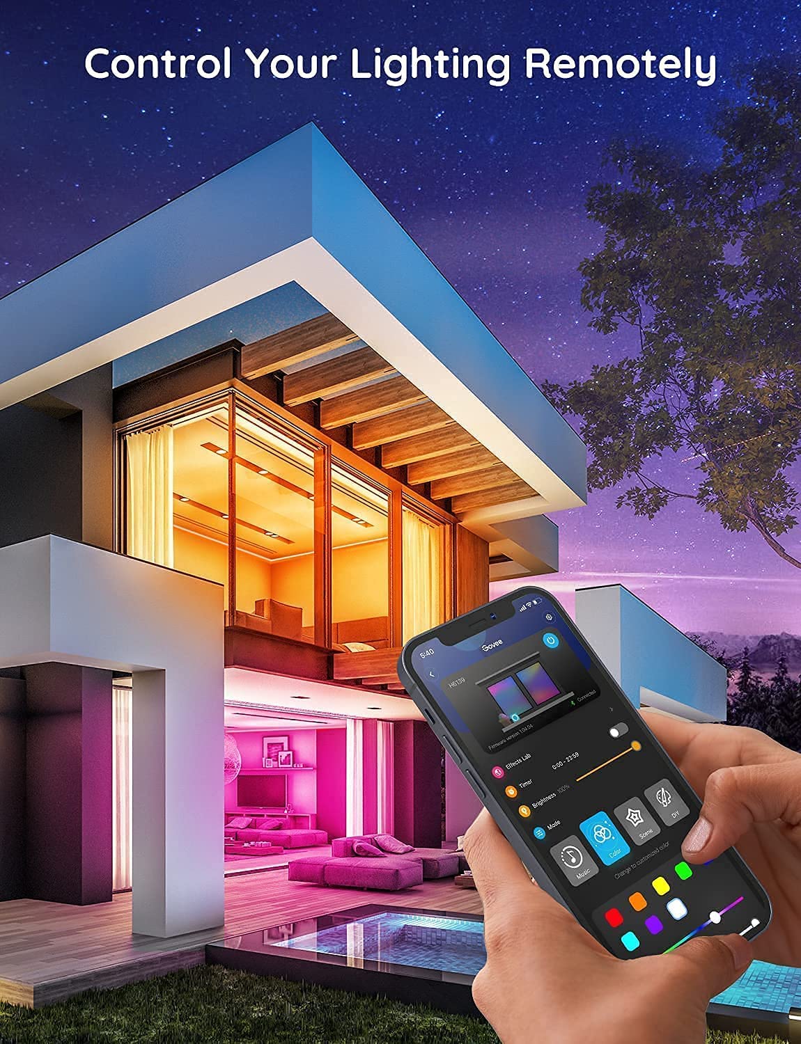 Govee Smart LED Strip Lights, 65.6ft WiFi, RGB Color, Works with Alexa & Google Home, Model H614B