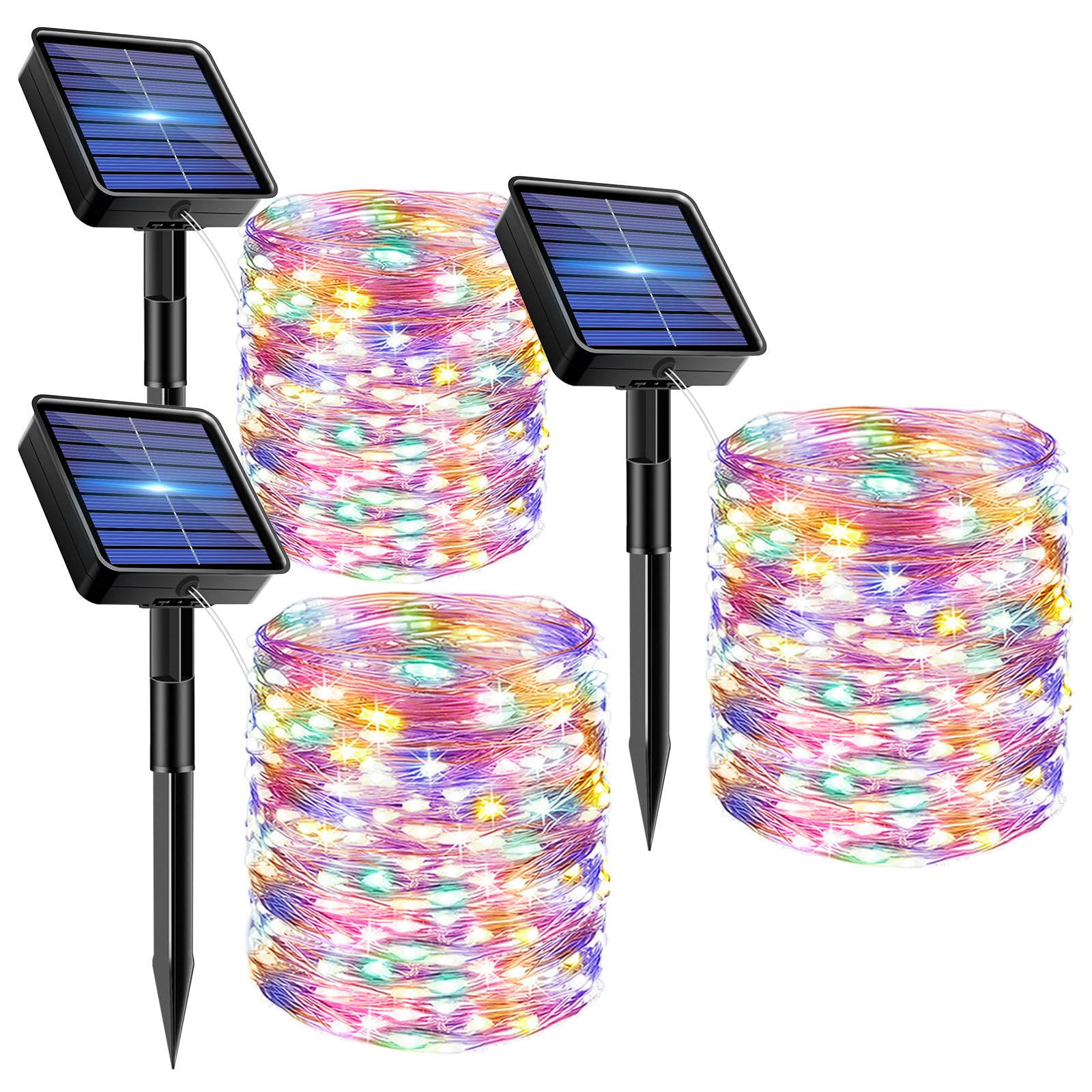 Bitjam 3 Pack Solar Fairy Lights For Outside Waterproof  49Ft/15M 150Led Solar String Lights Outdoor 8 Modes Solar Twinkle Lights For Garden Yard Christmas Tree Wedding Party Decor  Multicolor