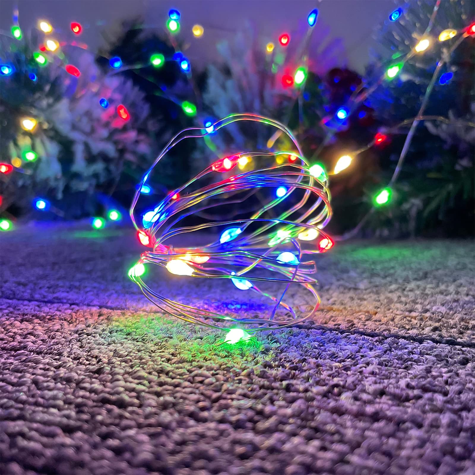 Etinga 10 Pack Fairy Lights Battery Operated String Lights, 10 Led On 3.3Ft Silvery Copper Wire,For Flowers Gift Box Wedding Party Christmas Decoration (Multicolour, 10 Pack)