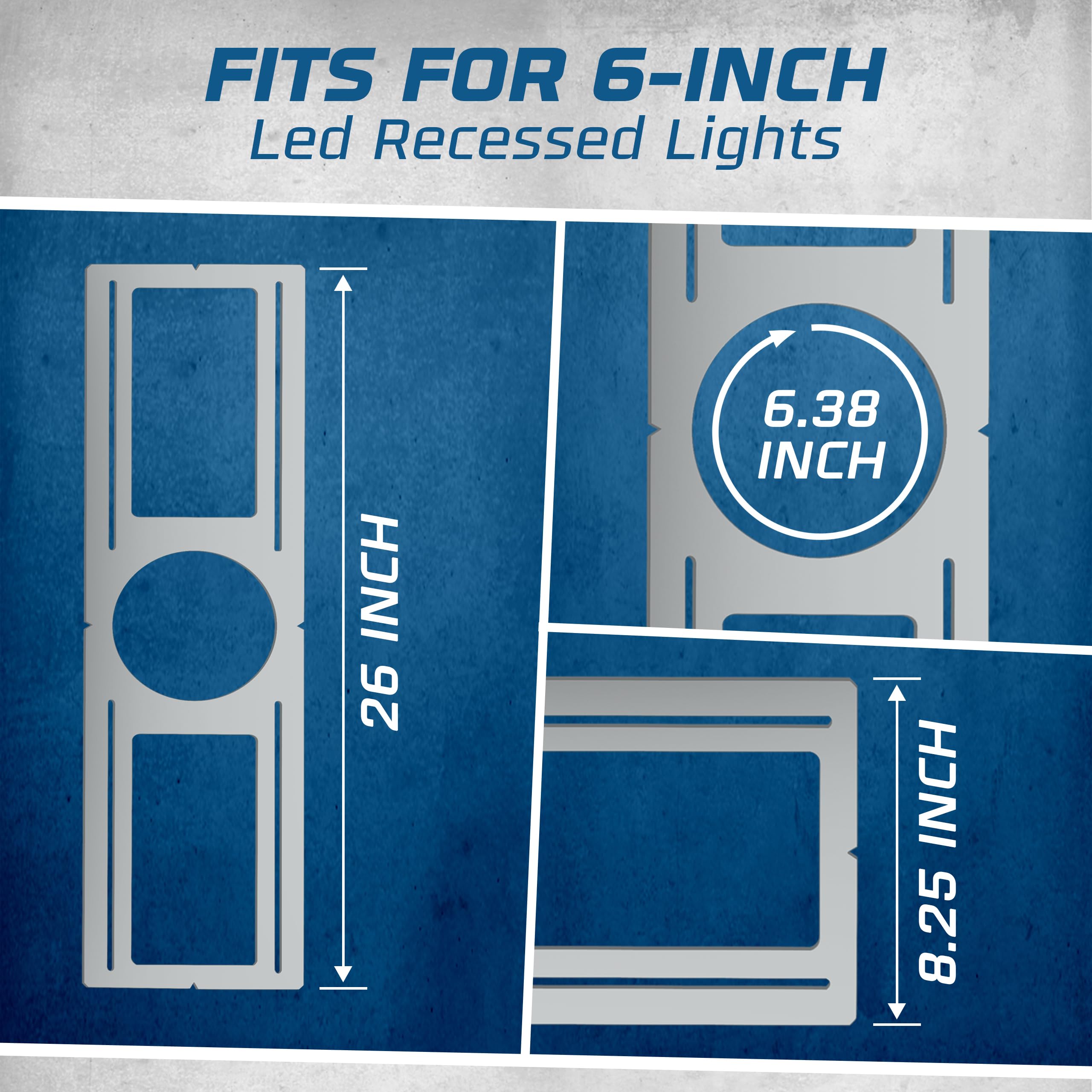 Ohlectric 48 Pack – New Construction Mounting Plate For 6 Inch Led Downlight – Slim Steel Rough In Plate/Bracket – Made Of Galvanized Steel Recessed Led Light Plate -Slim Light Kit Bracket