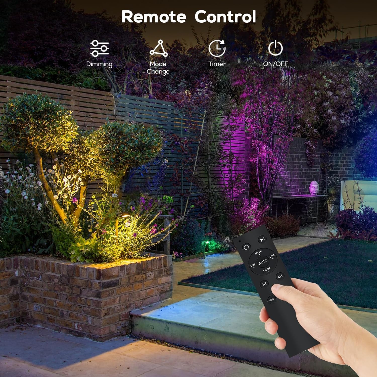 Zyan 4 Pack 24W Smart Landscape Lights, Color Changing, Compatible With Alexa